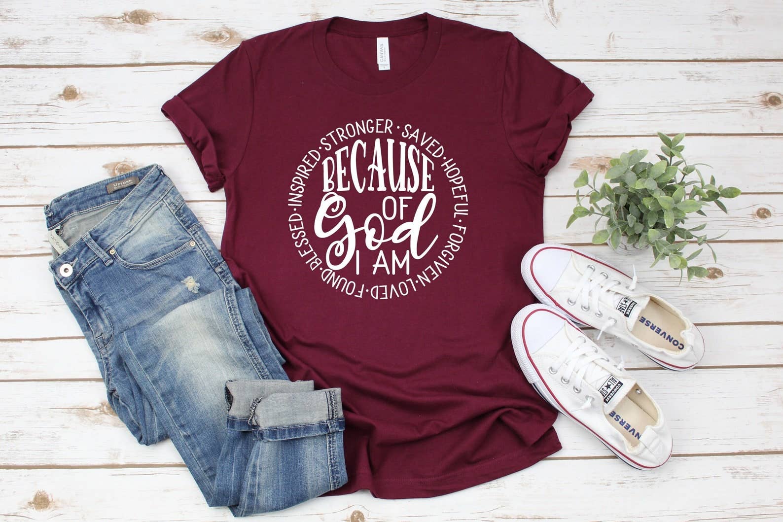 Because of God I Am Stronger T-Shirt Hoodie, Sweatshirt | PodTeesHub.com
