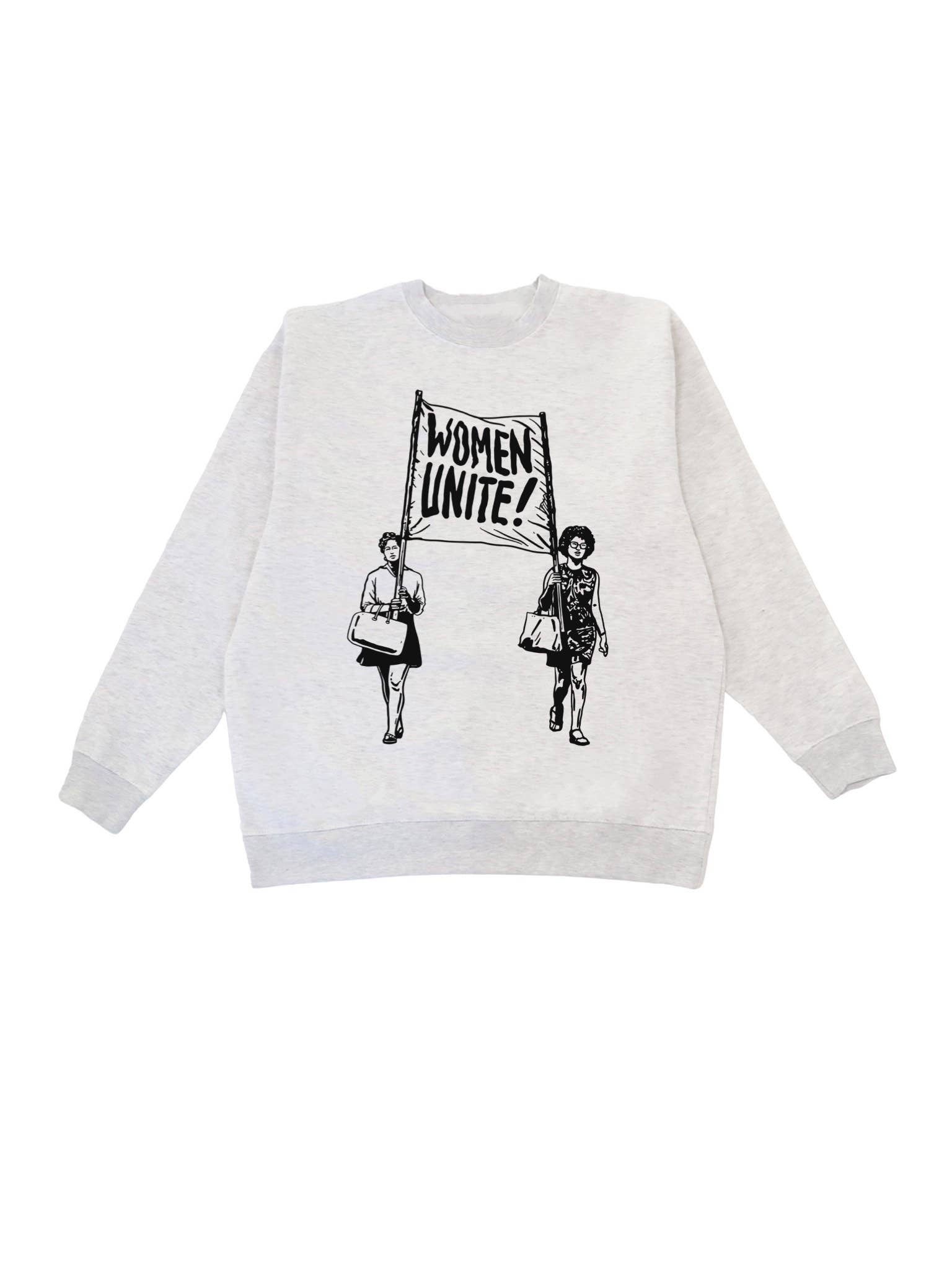 Women Unite Feminist Graphic Sweatshirt - Ash T-Shirts, Hoodie | PodTeesHub.com