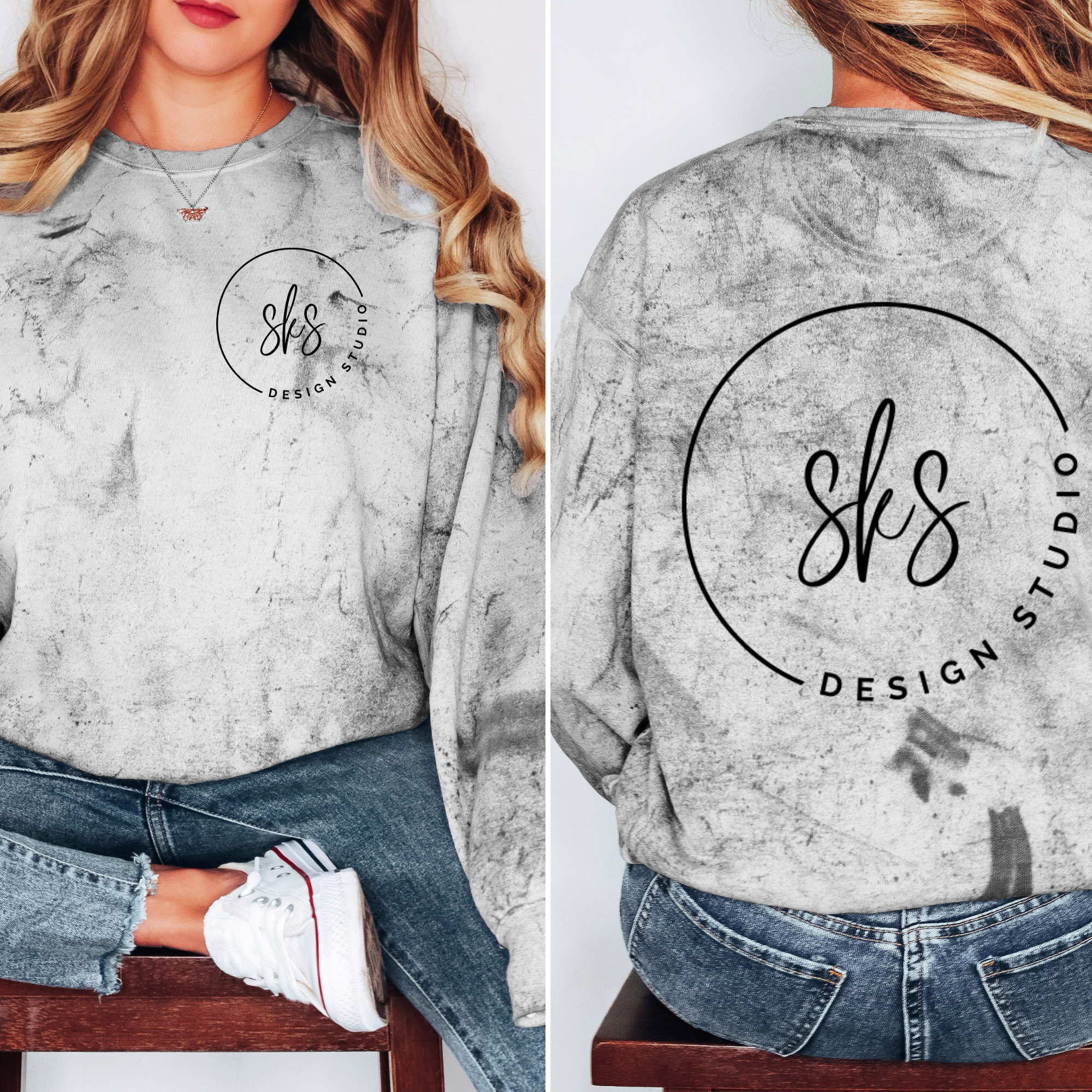 Custom Logo | Unisex Color Blast Crewneck Sweatshirt [Comfort Colors] T-Shirts, Hoodie | PodTeesHub.com