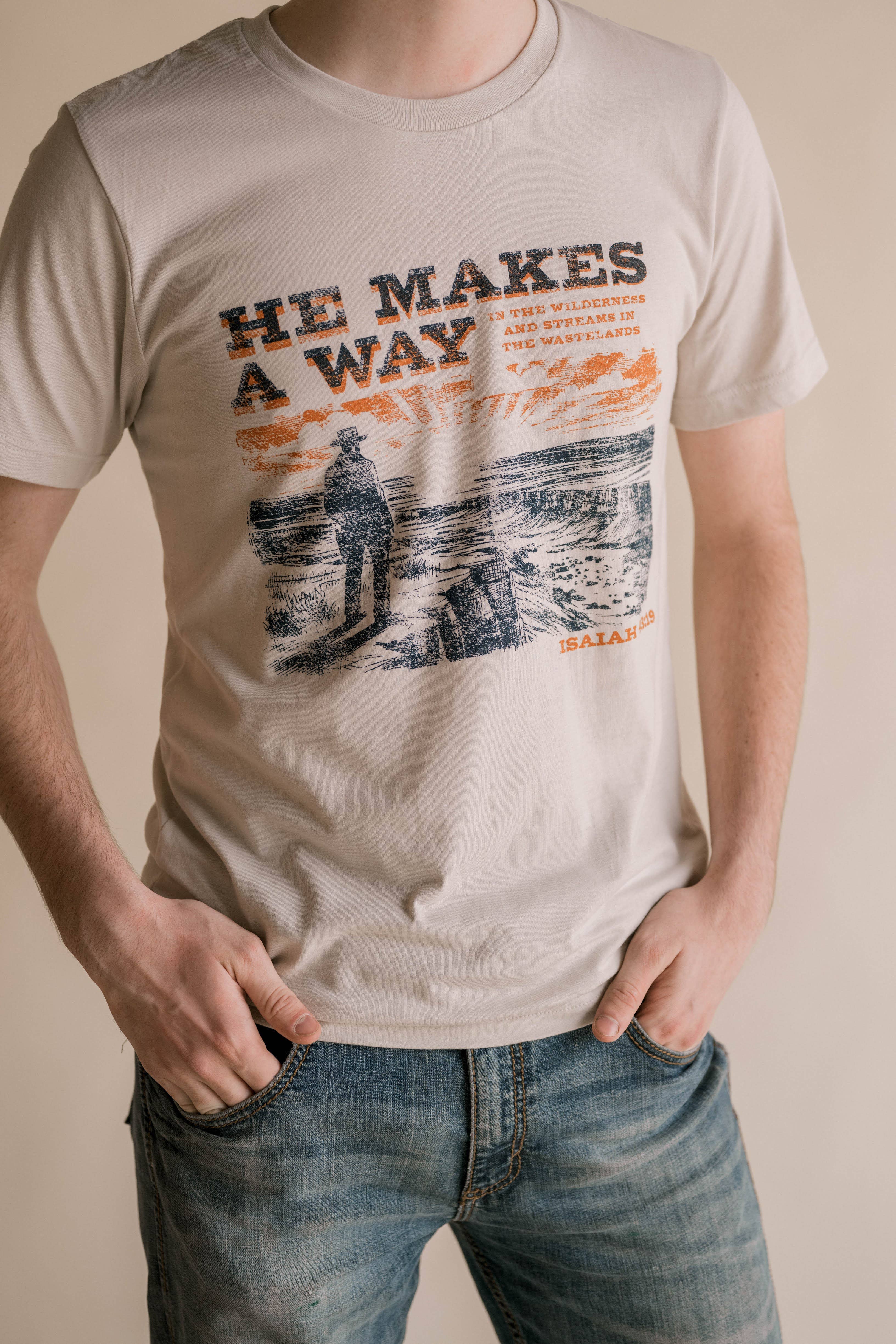 He Makes A Way Tee - Mens | Christian Tee Hoodie, Sweatshirt | PodTeesHub.com
