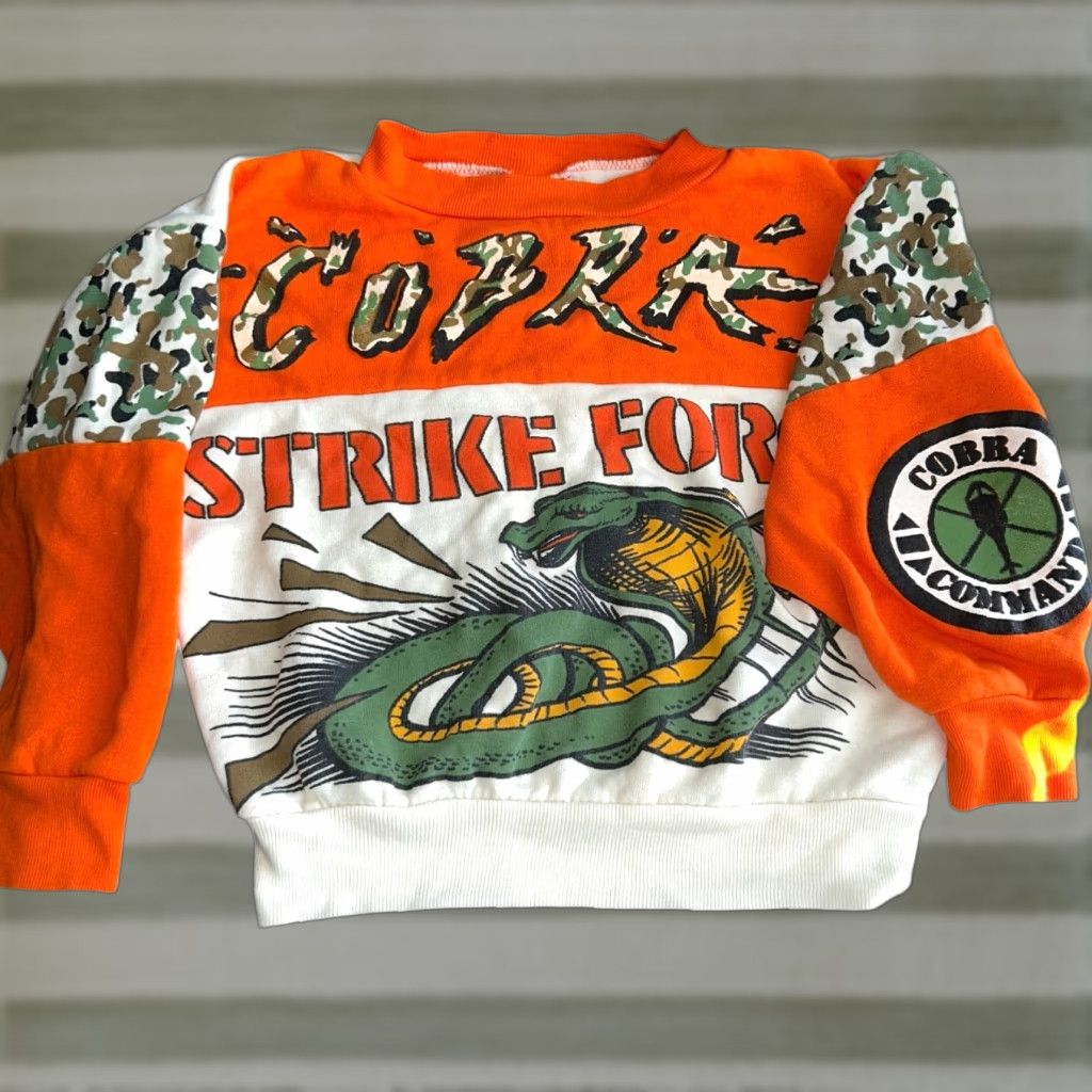 Vintage Bullfrog Cobra Commander Sweatshirt Cobra Strike Force Snake Graphic 8 Orange Boys 8 T-Shirts, Hoodie