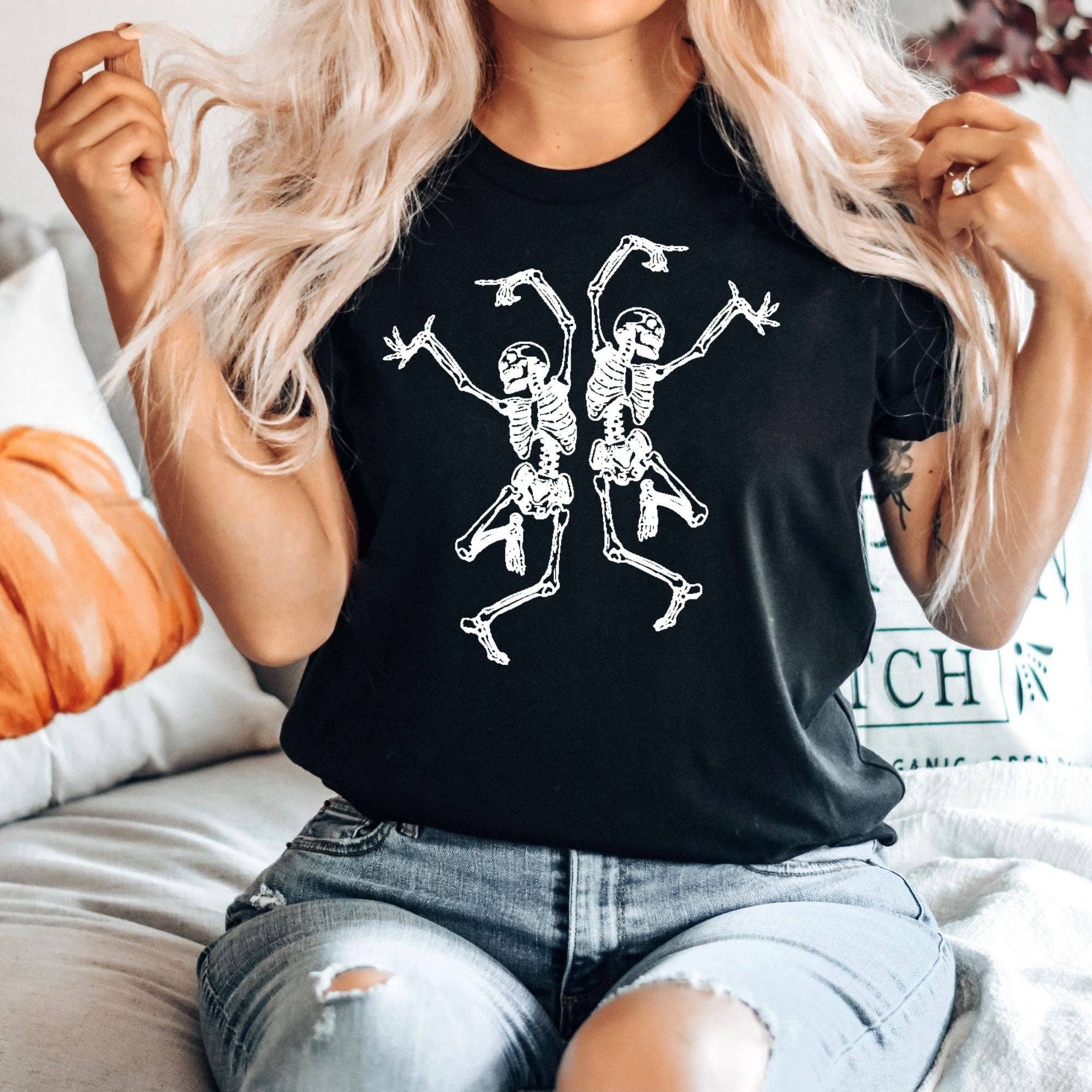 Skeleton Dancing Graphic Tee For Halloween *Unisex Fit*086 Hoodie, Sweatshirt | PodTeesHub.com