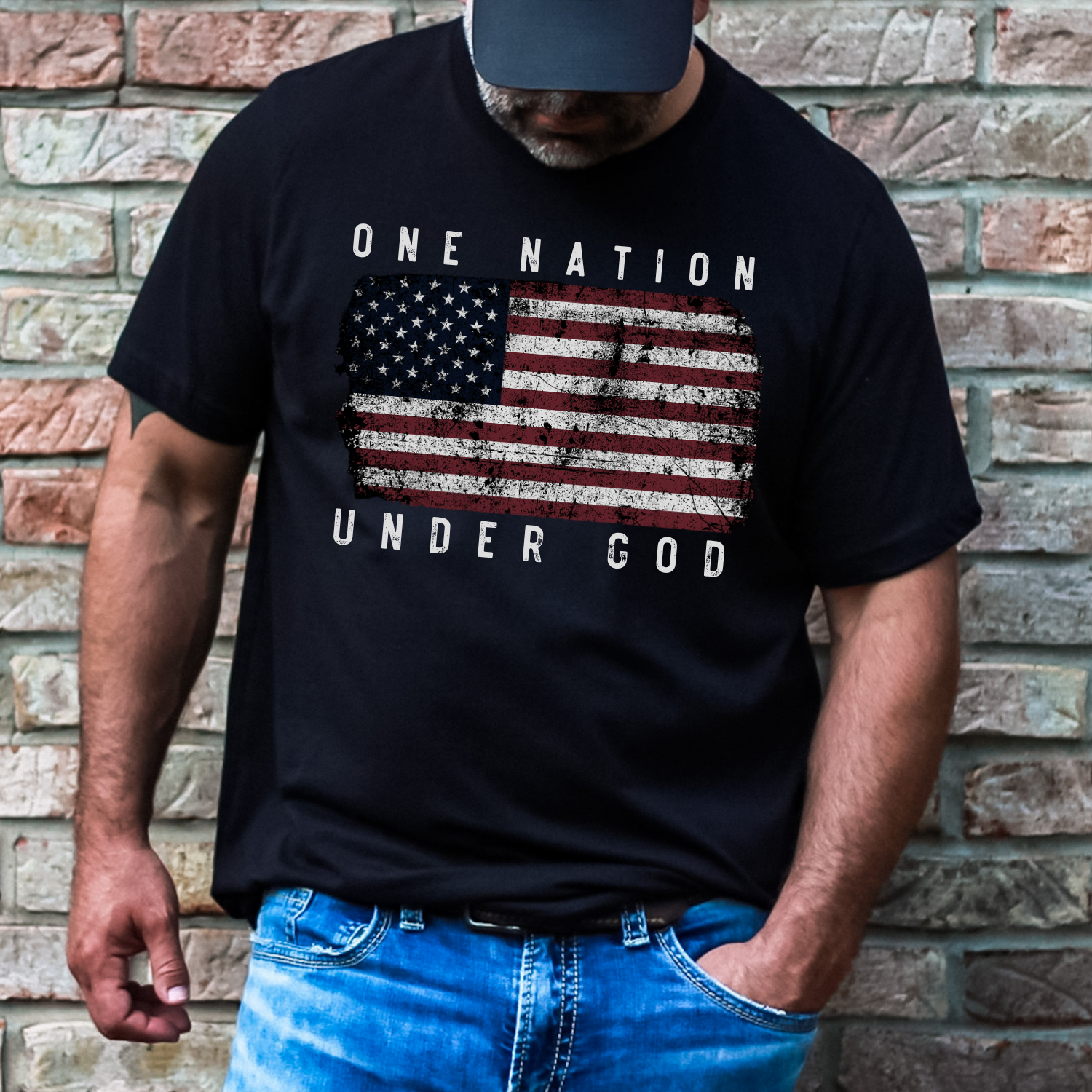 One Nation Under God Men's T-Shirt Father's Day Gifts Hoodie, Sweatshirt | PodTeesHub.com