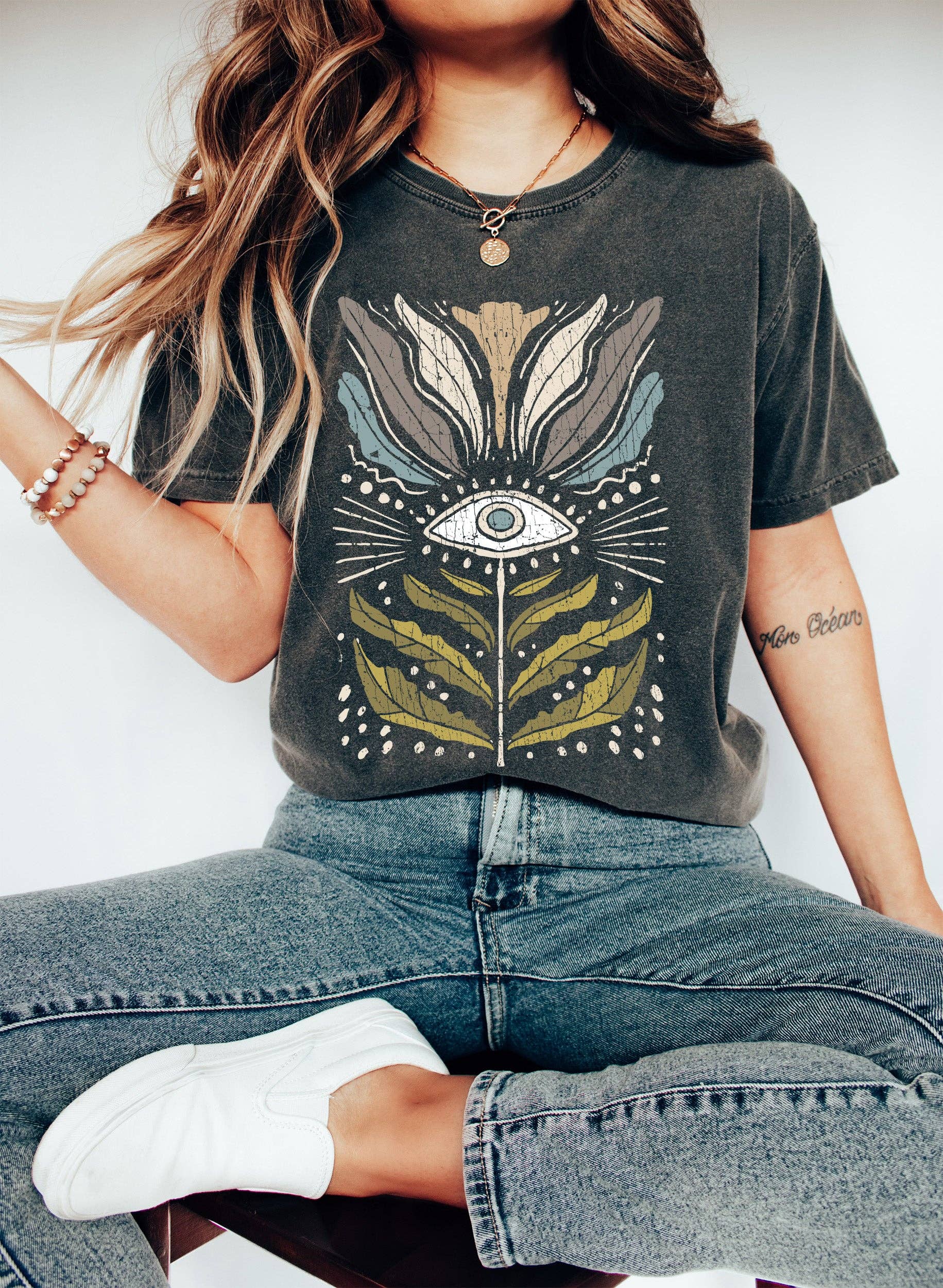 Mystical Floral Vintage T-Shirt Hoodie, Sweatshirt | PodTeesHub.com