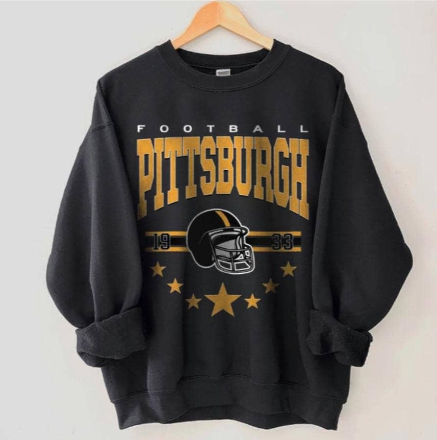 Pittsburgh Football Retro Vintage Unisex Crewneck Tee Hoodie, Sweatshirt | PodTeesHub.com