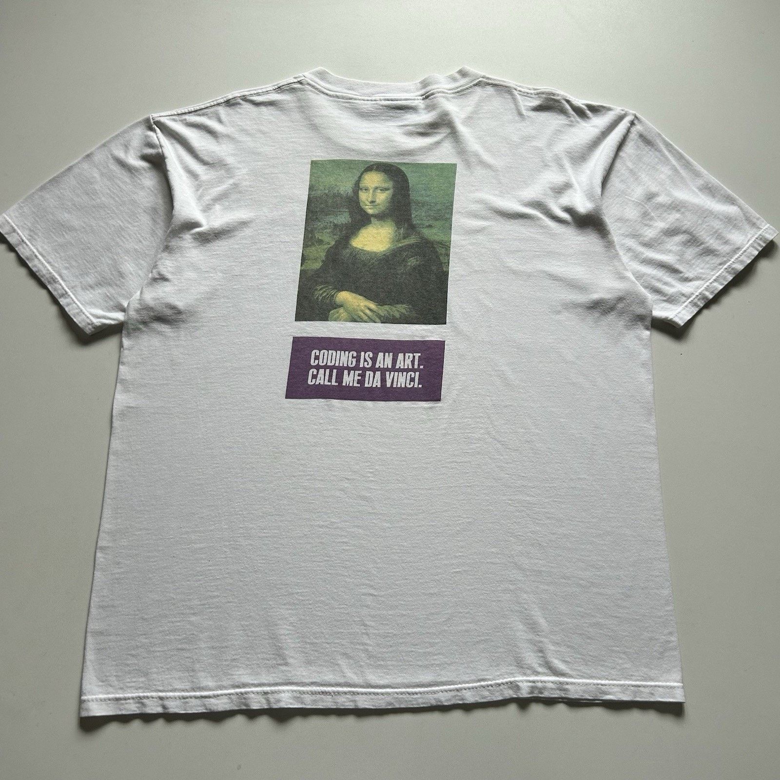 Vintage Mona Lisa T Shirt Xl 90s Coding Is Art Da Vinci Rare Hoodie, Sweatshirt | PodTeesHub.com