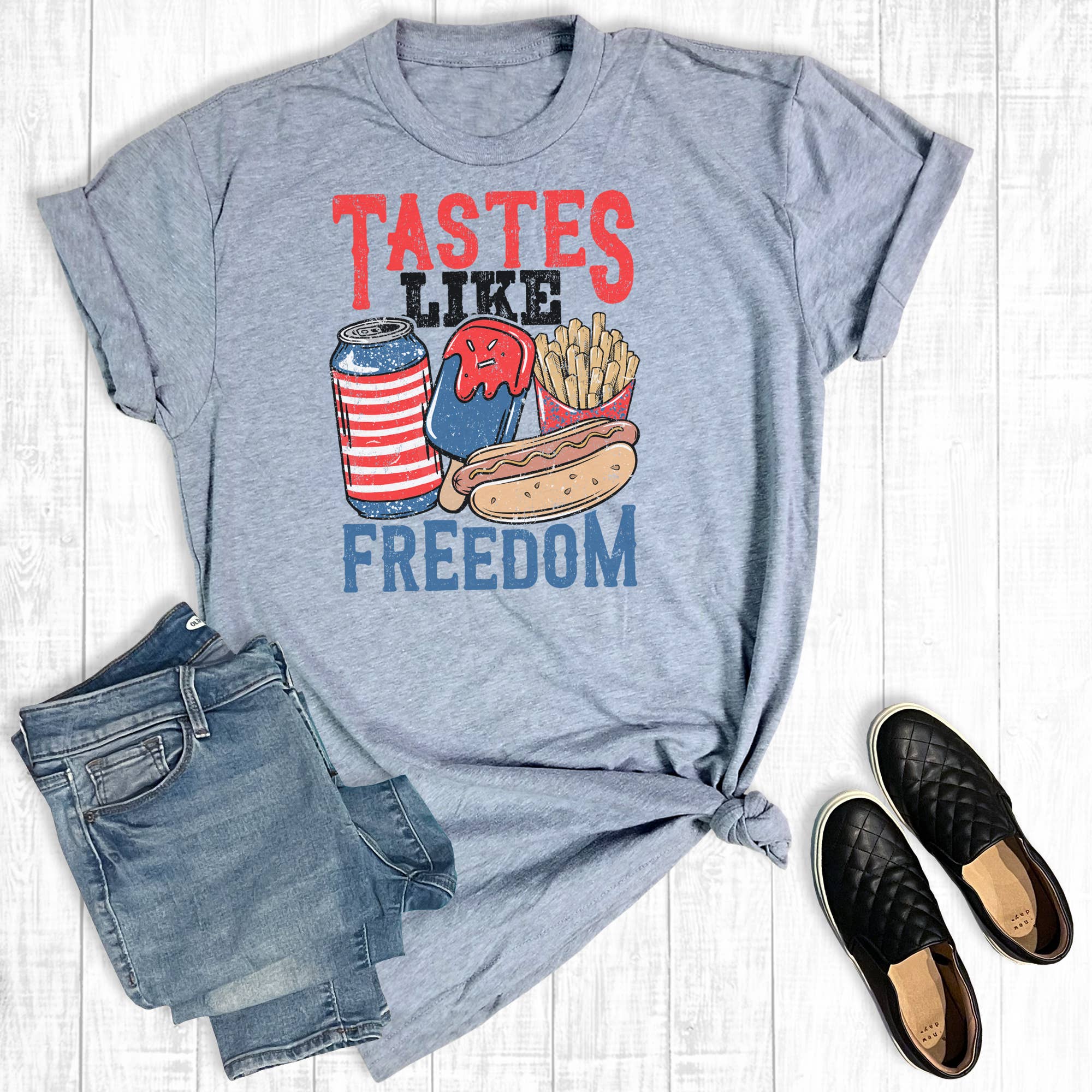 4th of July Tastes Like Freedom Graphic Tee Hoodie, Sweatshirt | PodTeesHub.com