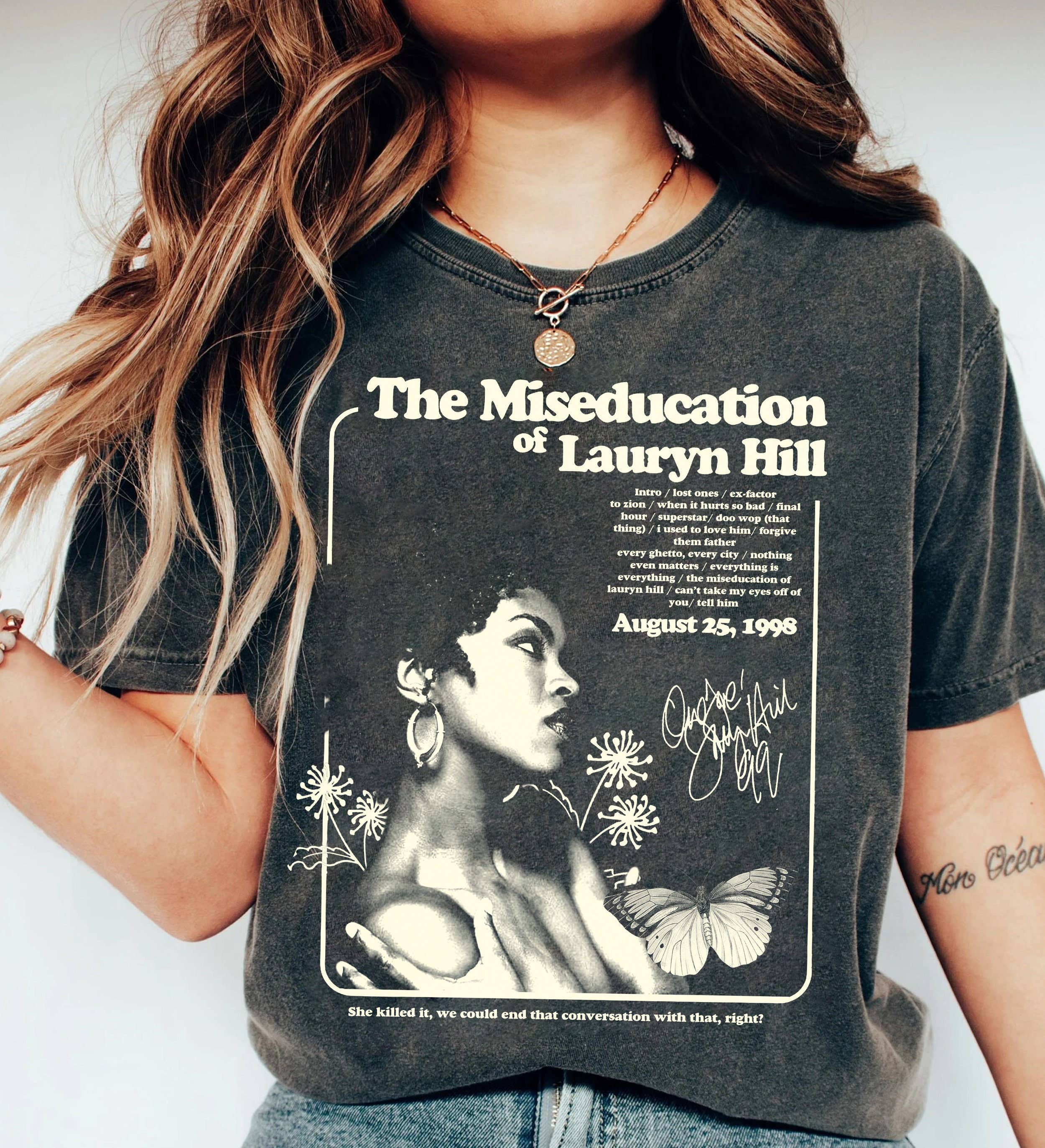 Lauryn Hill Retro Rock Tee Unisex Miseducation Cotton Shirt Hoodie, Sweatshirt | PodTeesHub.com