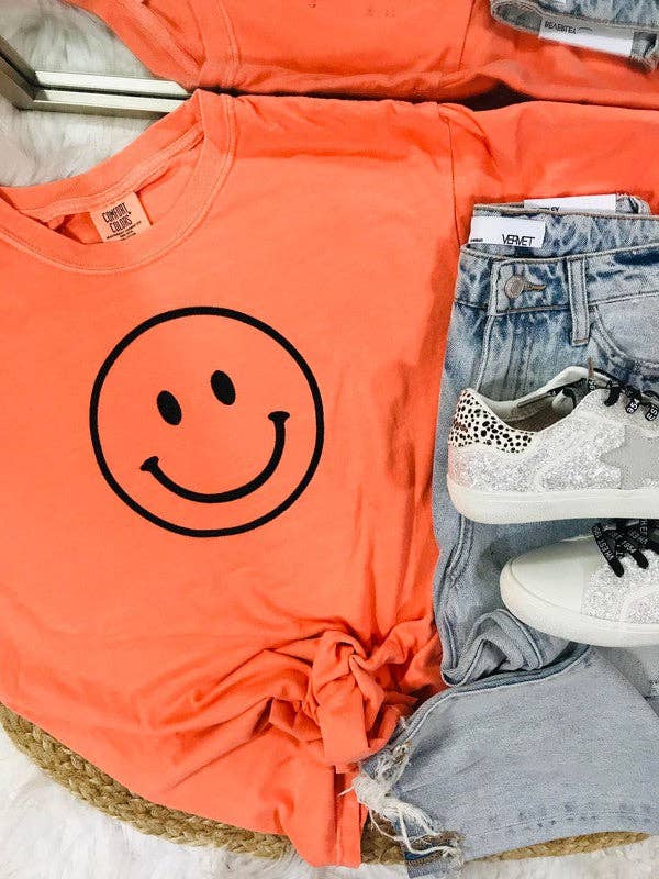 Happy Face Embroidered Tee Hoodie, Sweatshirt | PodTeesHub.com