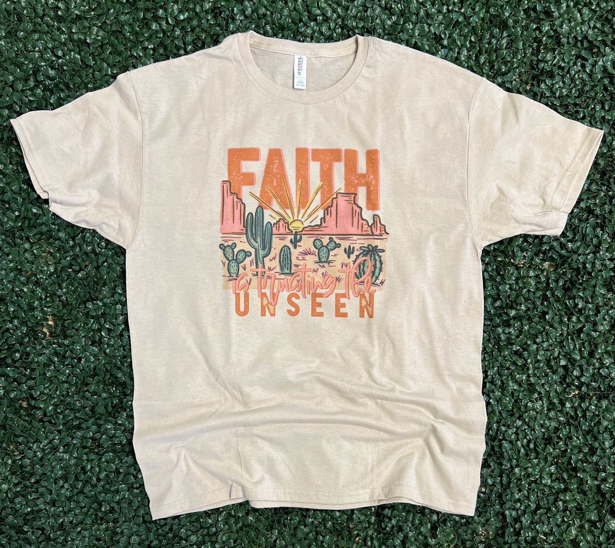 Faith Is Trusting the Unseen On Sand Tee Hoodie, Sweatshirt | PodTeesHub.com
