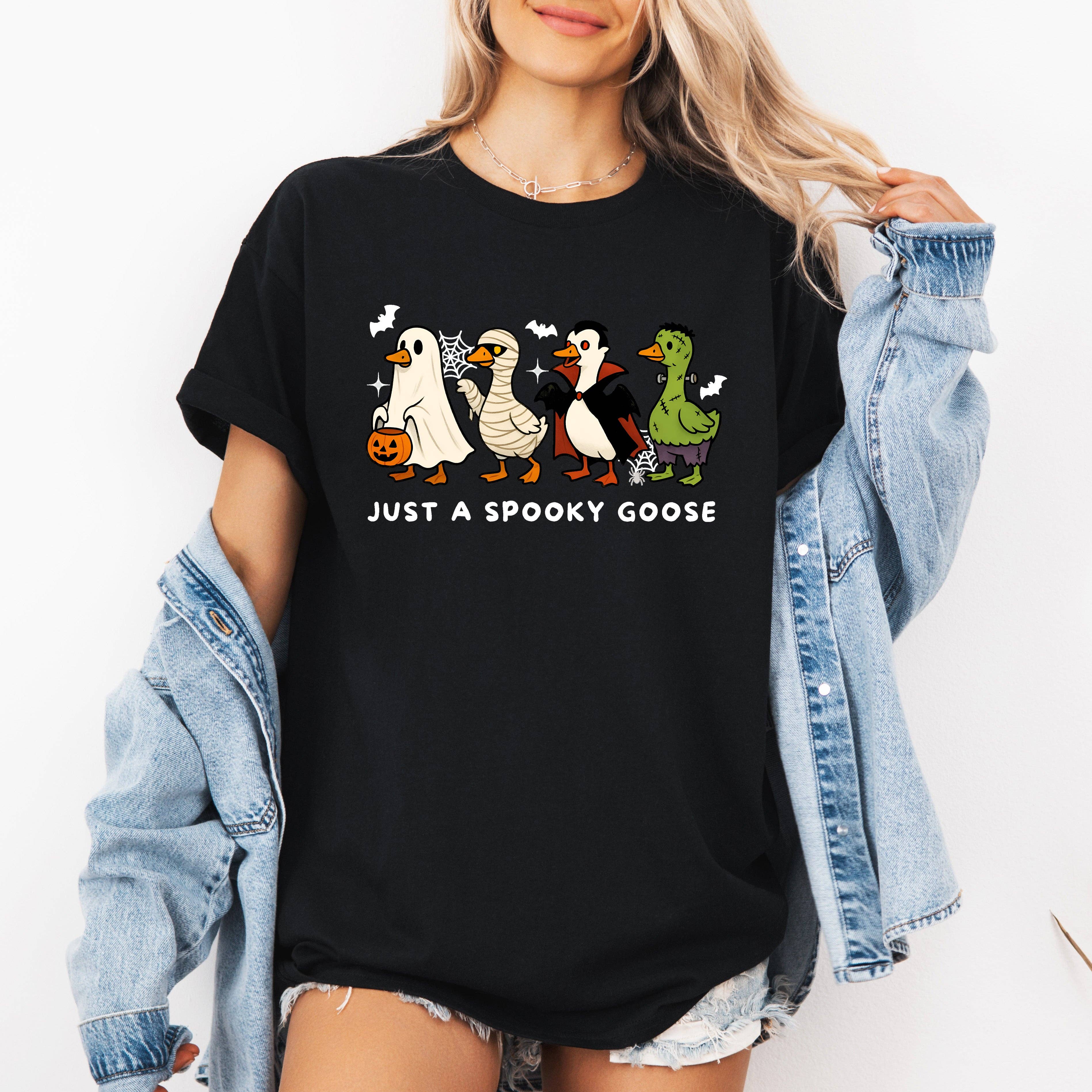 Just A Spooky Goose Vampire, Ghost, Mummy, Halloween Tshirt Hoodie, Sweatshirt | PodTeesHub.com