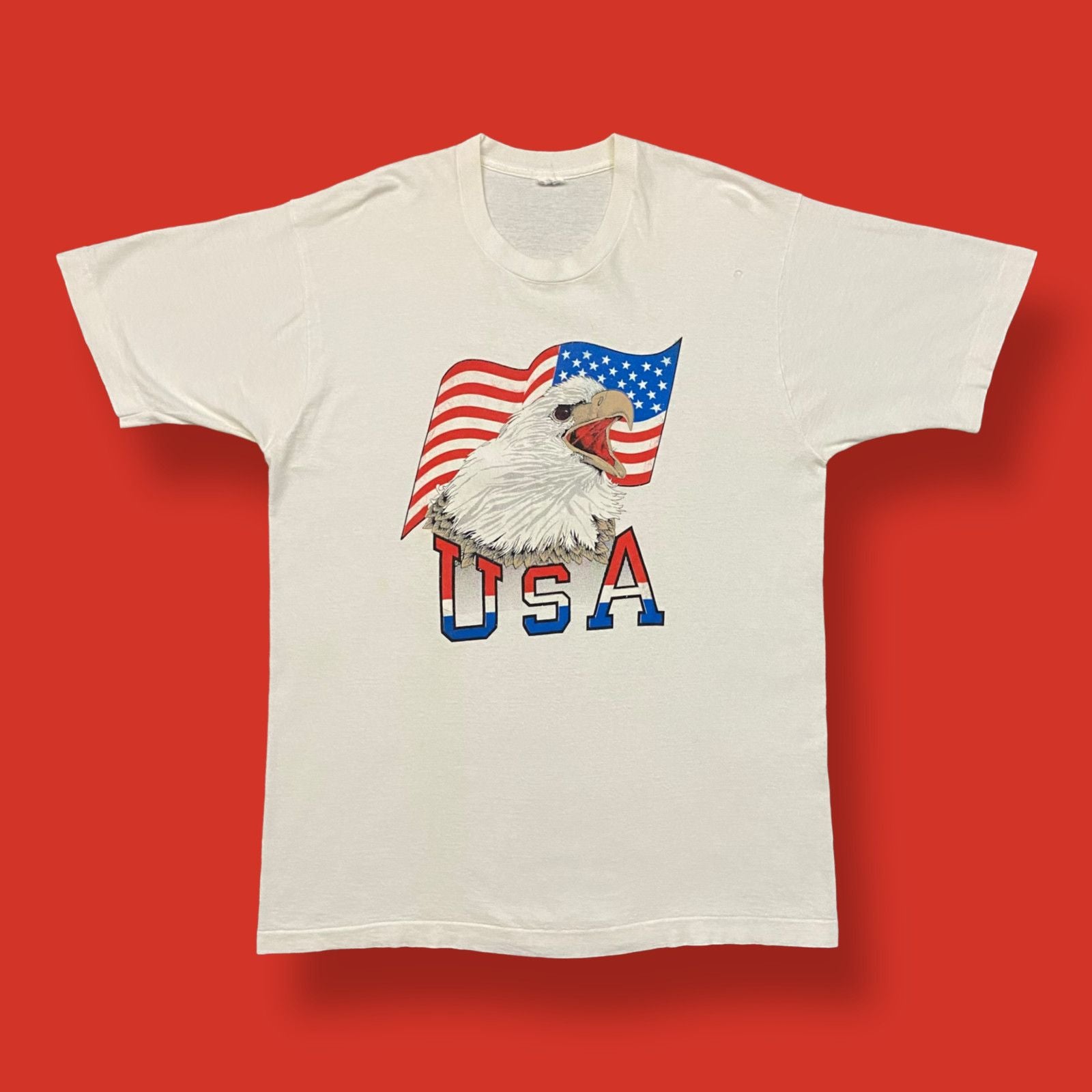 Vintage Bald Eagle Shirt Usa Flag 80s 90s White T-Shirts, Hoodie, Sweatshirt