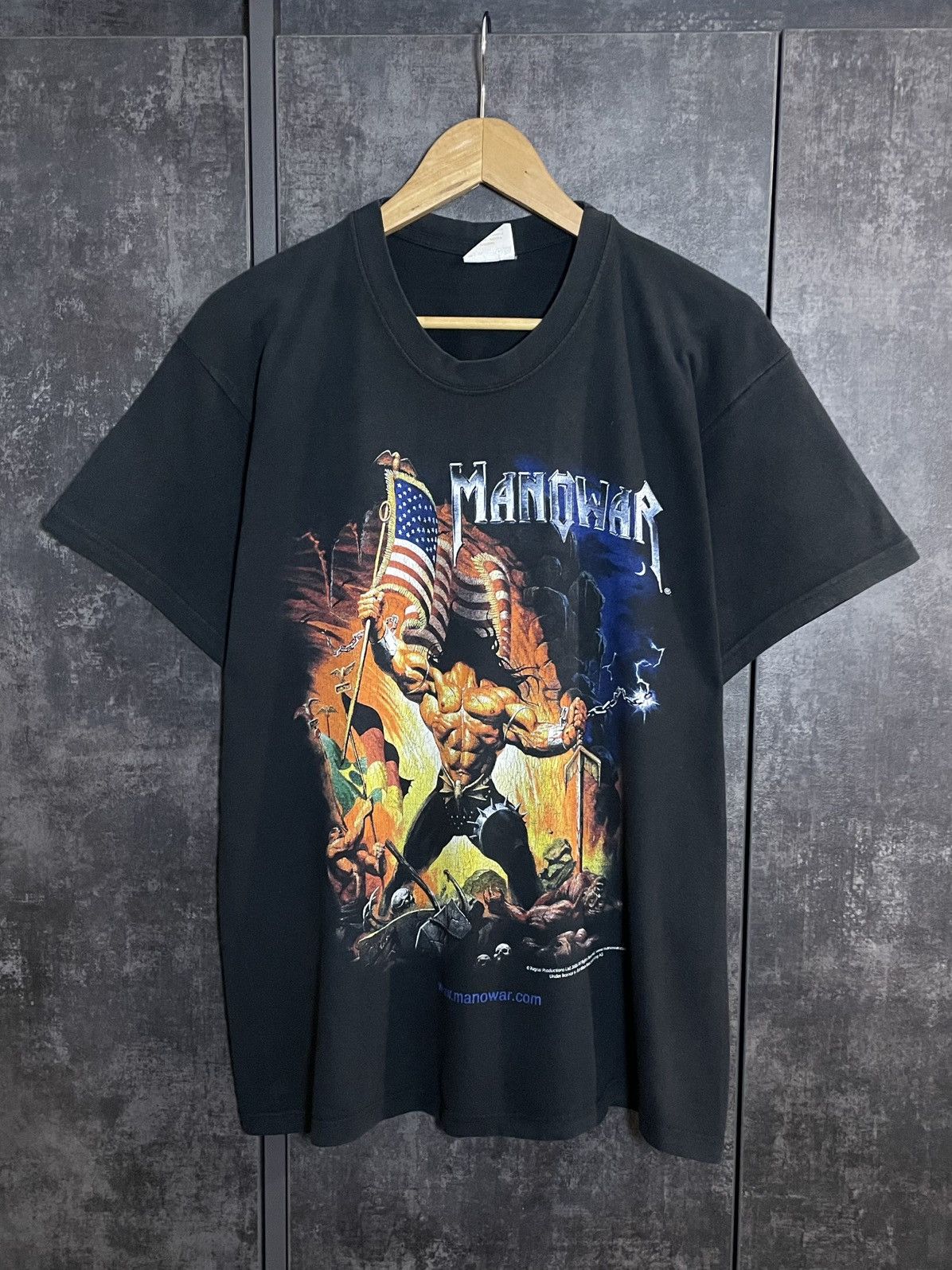 Band Tees Vintage 2003 Ragnar Productions Manowar Warrior Rock T Shirt Hoodie, Sweatshirt | PodTeesHub.com