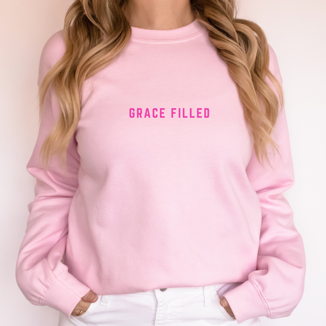 Grace Filled Graphic Faith Sweatshirt - Christian Sweatshirt T-Shirts, Hoodie | PodTeesHub.com
