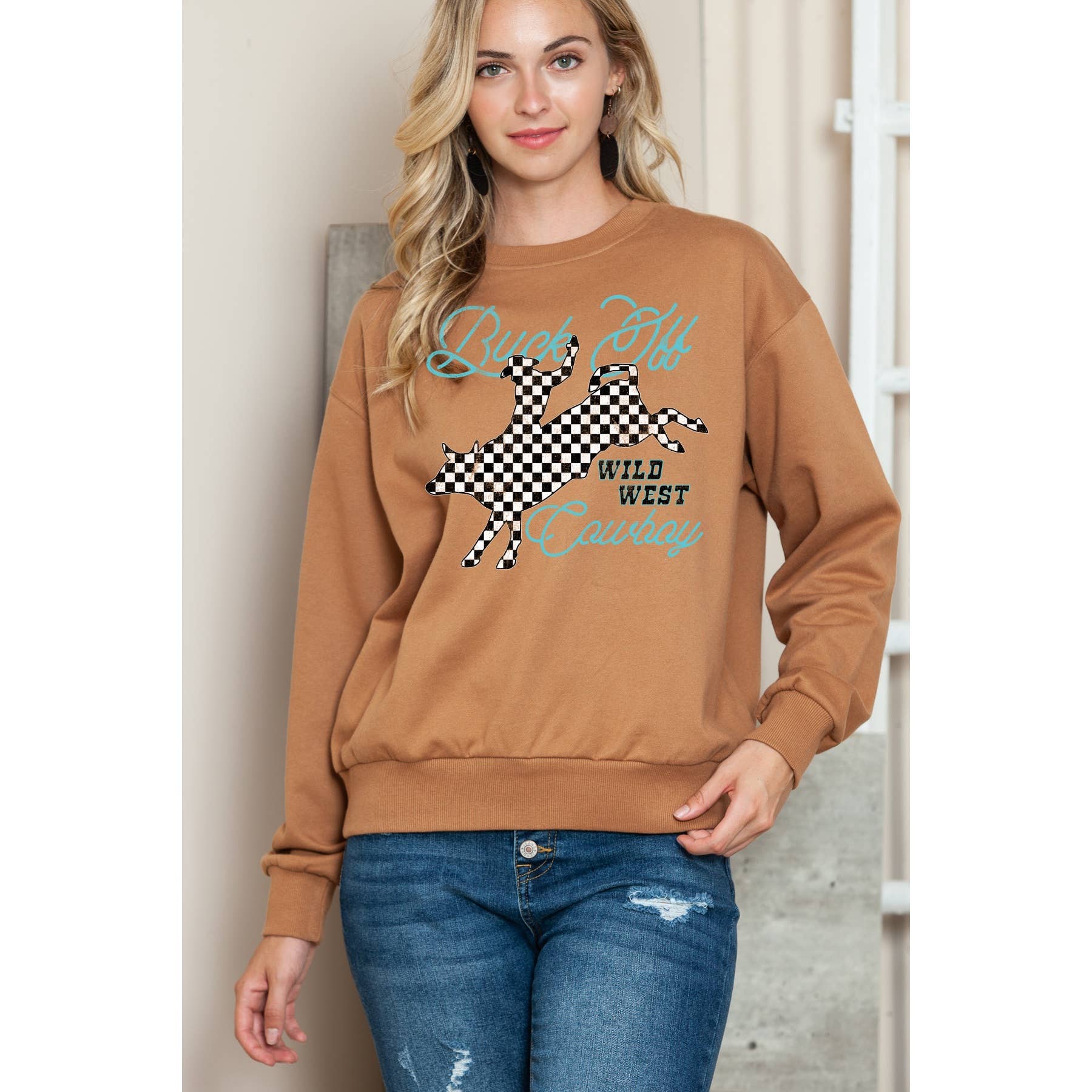 Buck Off Wild West Cowboy Crewneck Sweatshirt T-Shirts, Hoodie | PodTeesHub.com