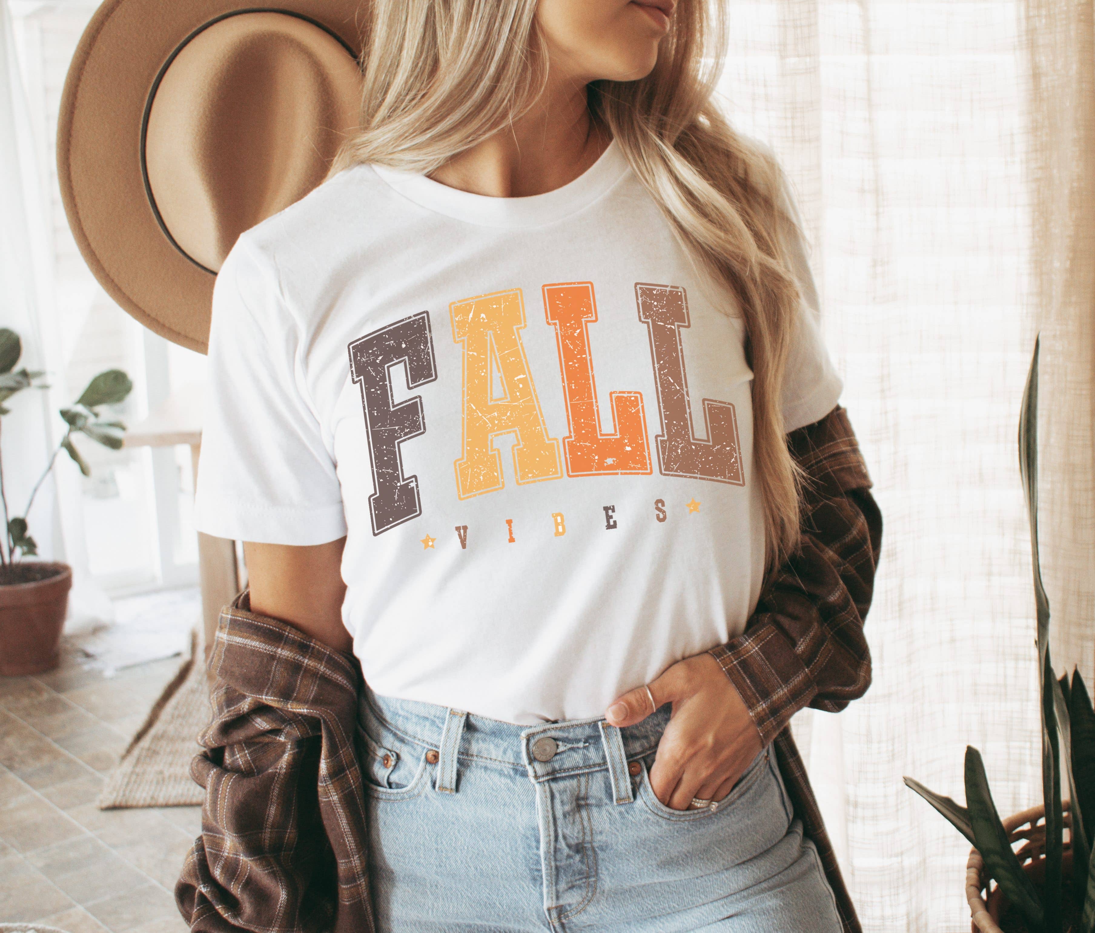 Fall Vibes Varsity Tee | Fall Shirt Graphic Tee Hoodie, Sweatshirt | PodTeesHub.com