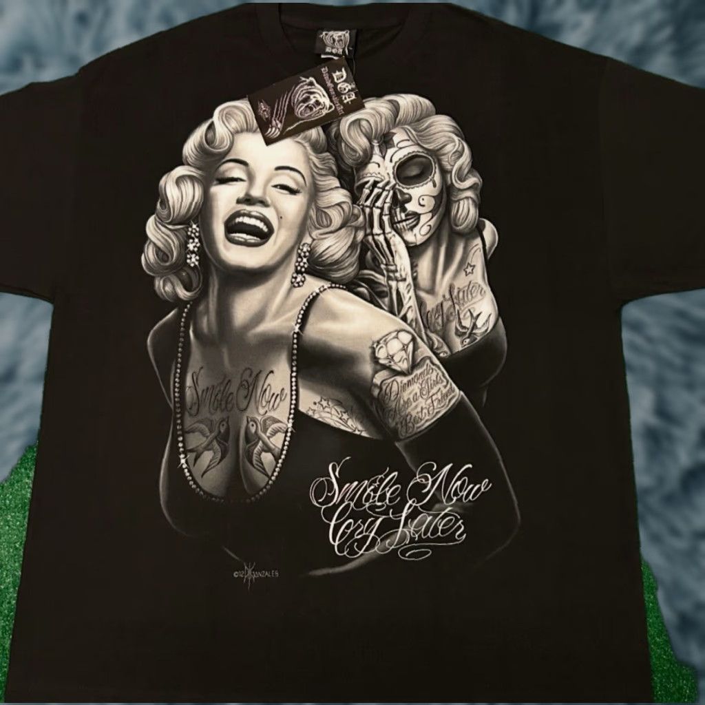 Vintage David Gonzales 2xl T Shirt Men Black Shirt 90s Y2k Marilyn Monroe Chicano Art Punk G Hoodie, Sweatshirt