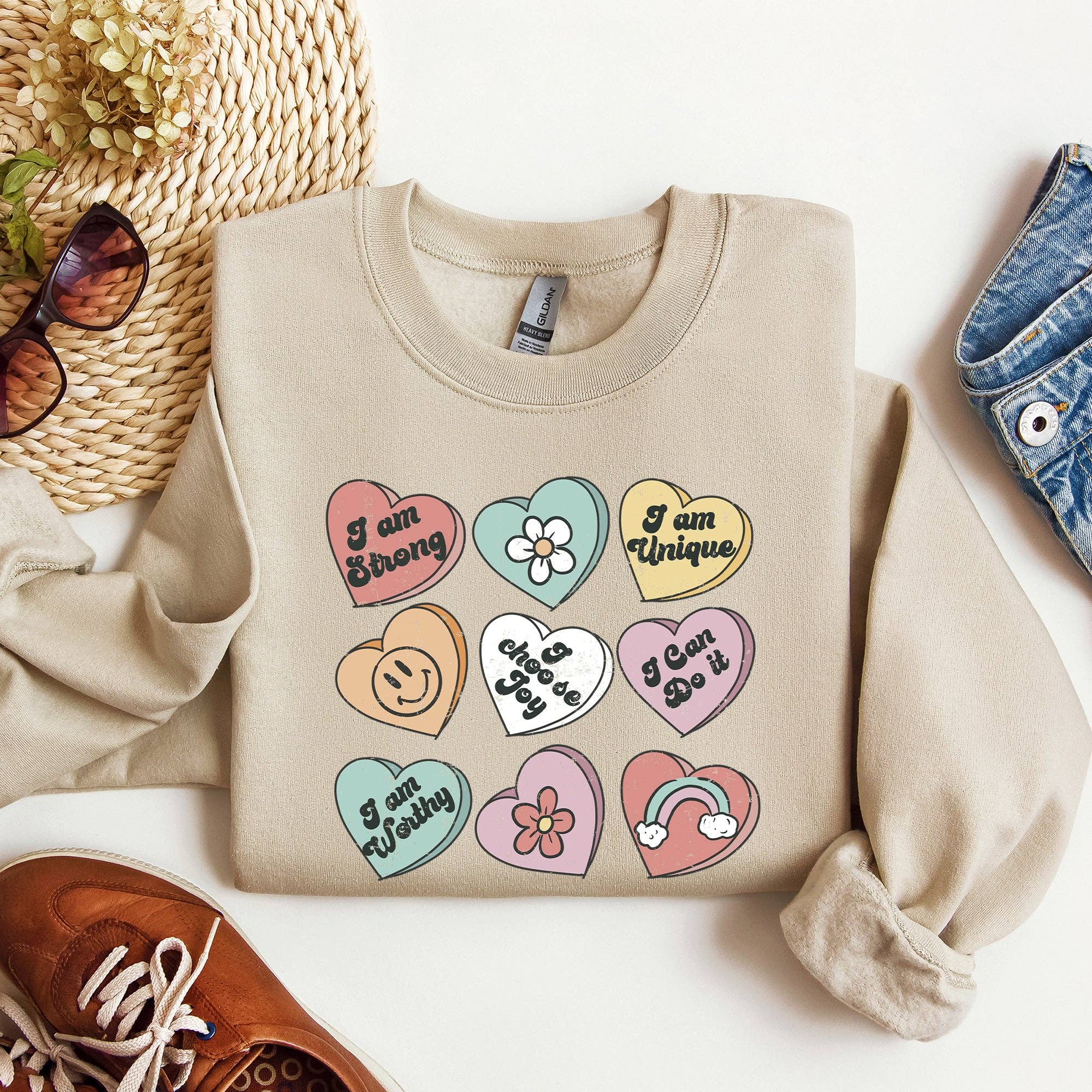 Valentine's Sweet Hearts, Candy, Sweatshirt, Valentine's Day T-Shirts, Hoodie | PodTeesHub.com