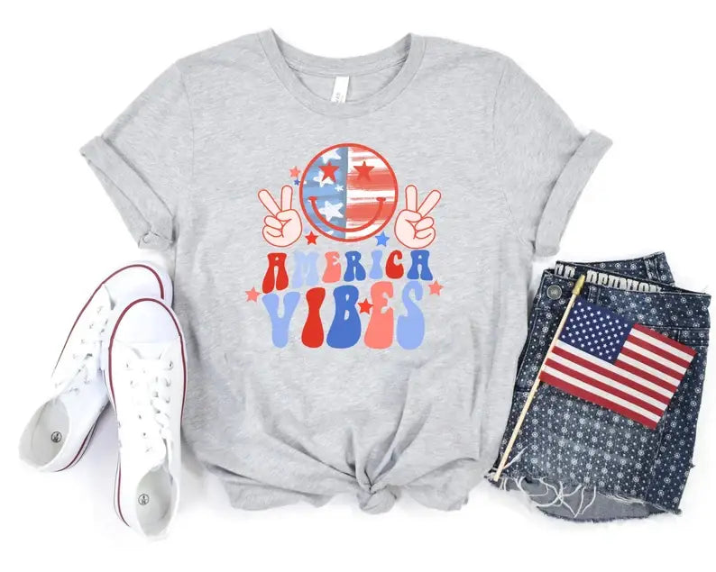 America Vibes Smiley T-Shirt Hoodie, Sweatshirt | PodTeesHub.com