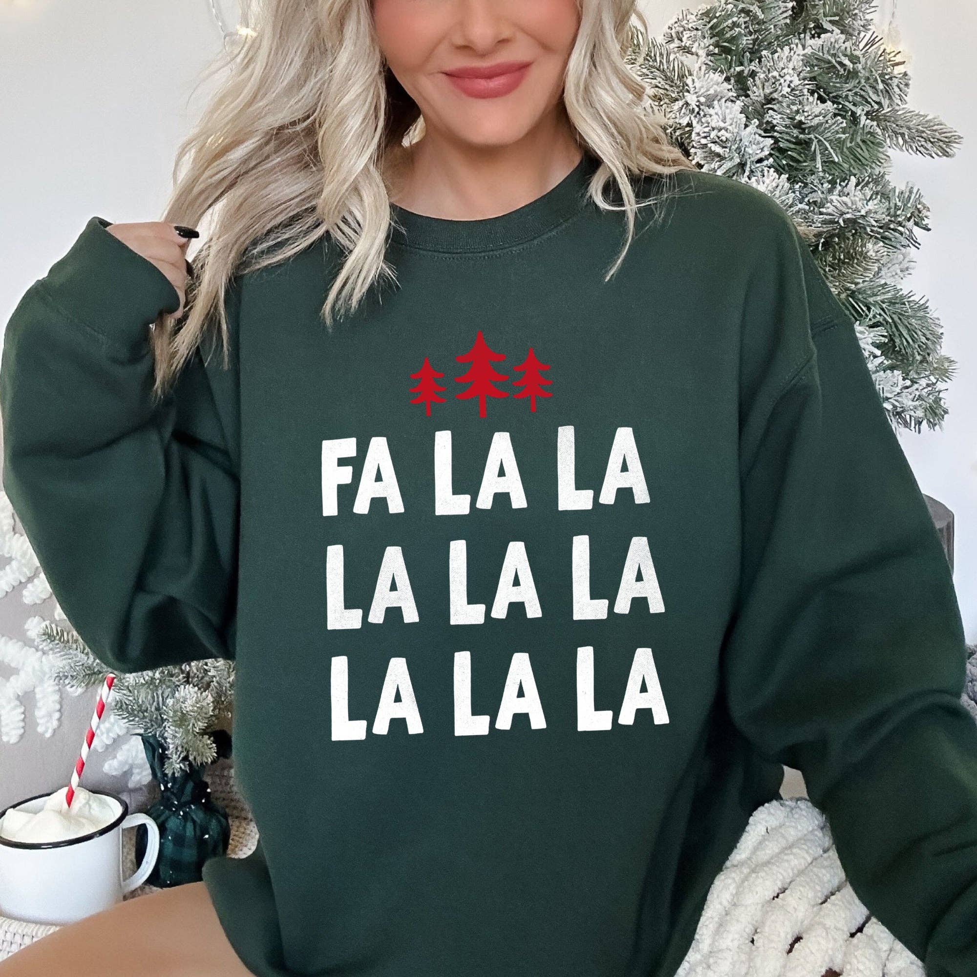 Fa La La, Retro Christmas Trees, Sweatshirt T-Shirts, Hoodie | PodTeesHub.com