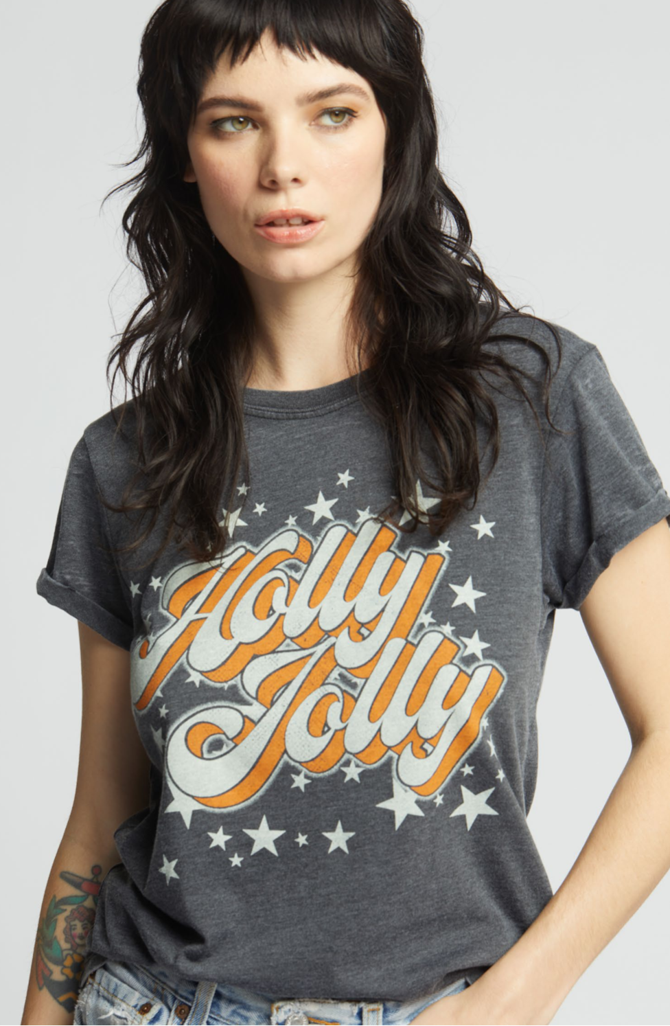 303272 - 930 Holly Jolly Burn Out Graphic Tee Hoodie, Sweatshirt | PodTeesHub.com