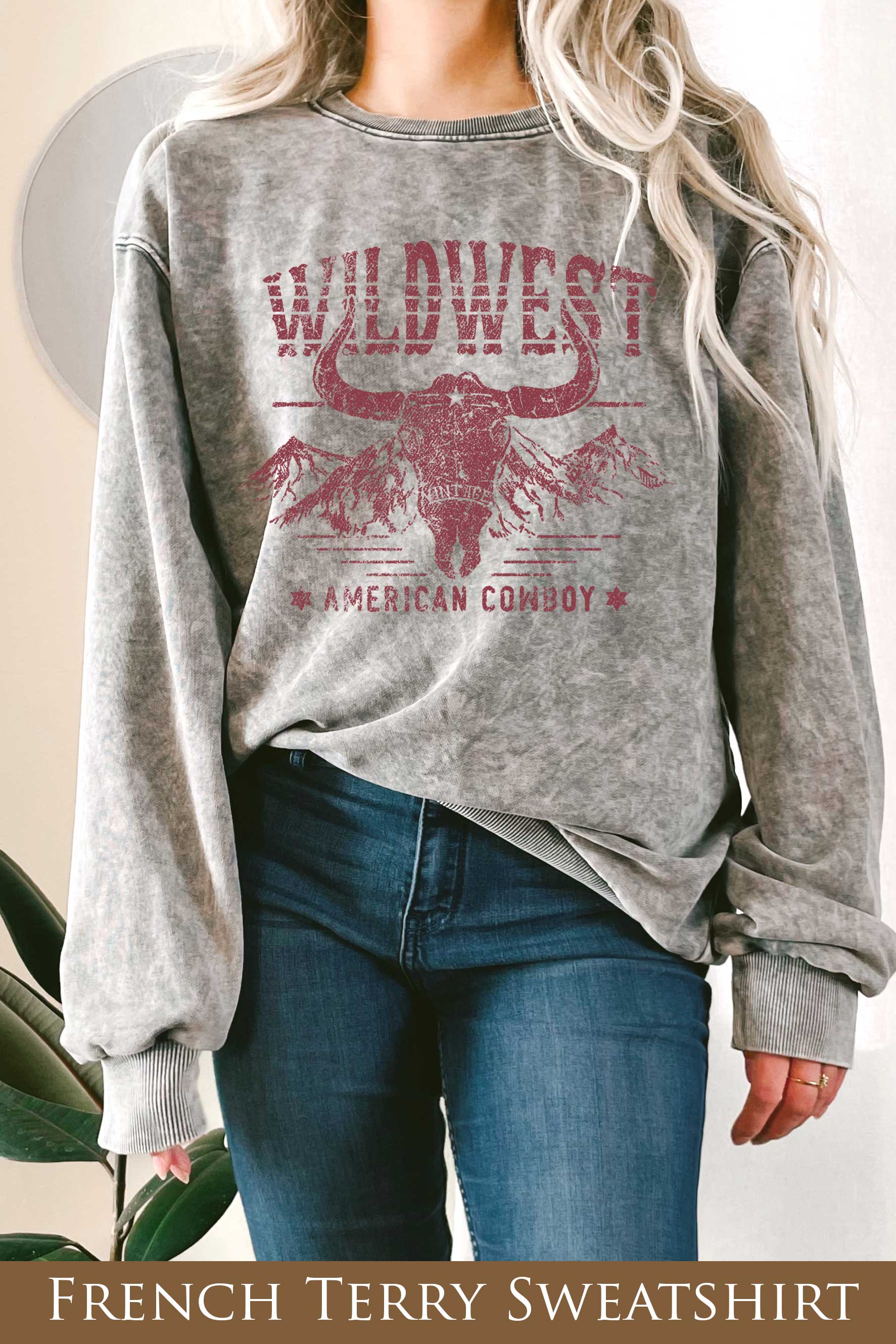 Wild West American Cowboy Mineral Graphix Terry Sweatshirt T-Shirts, Hoodie | PodTeesHub.com