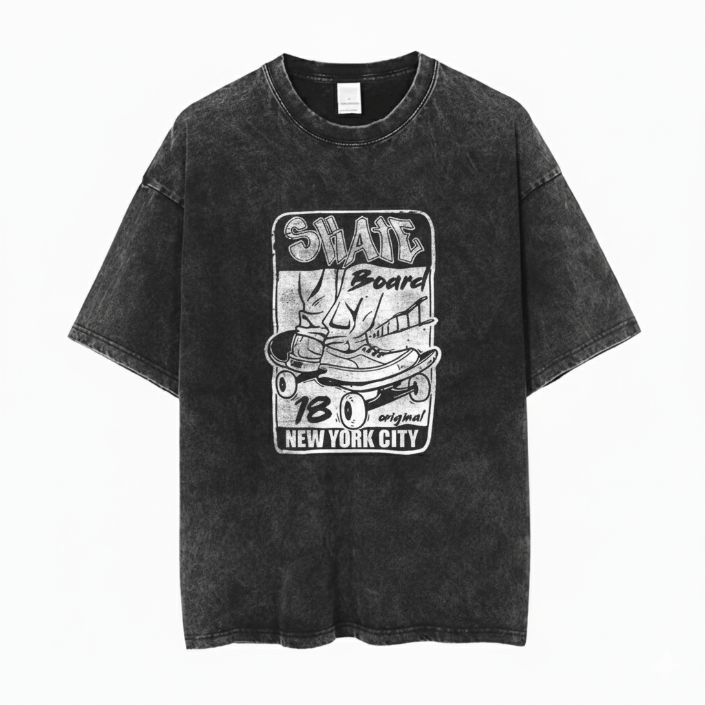 Other Y2k Streetwear Skateboard New York Print Washed T Shirt Hoodie, Sweatshirt | PodTeesHub.com