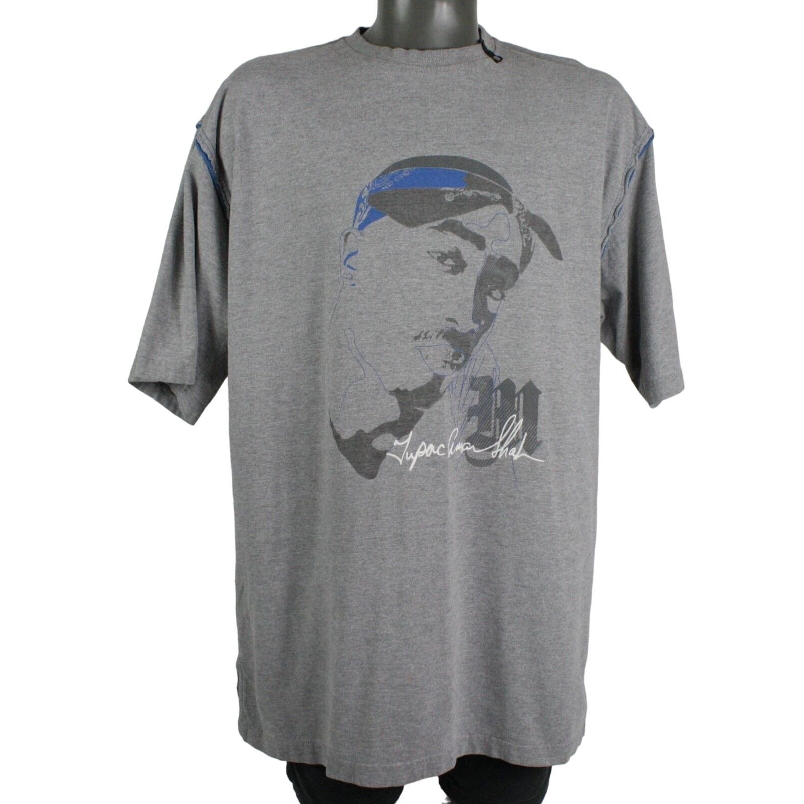 Rap Tees X Vintage Vintage Tupac Shakur Makaveli Brand Gray Side Print T Shirt Hoodie, Sweatshirt | PodTeesHub.com