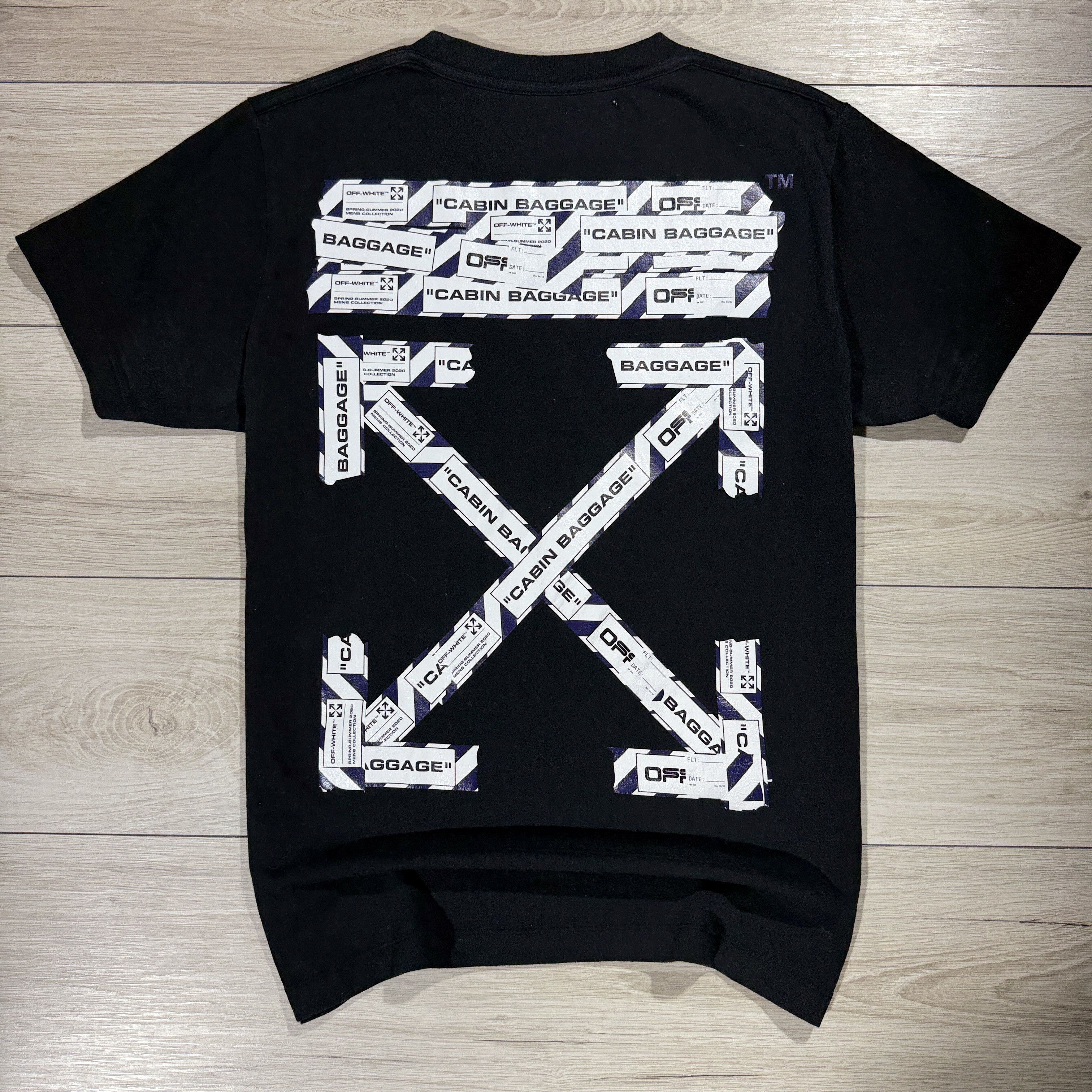White Rare Off White Airport Tape T Shirt Y2k Retro Hype M Hoodie, Sweatshirt | PodTeesHub.com