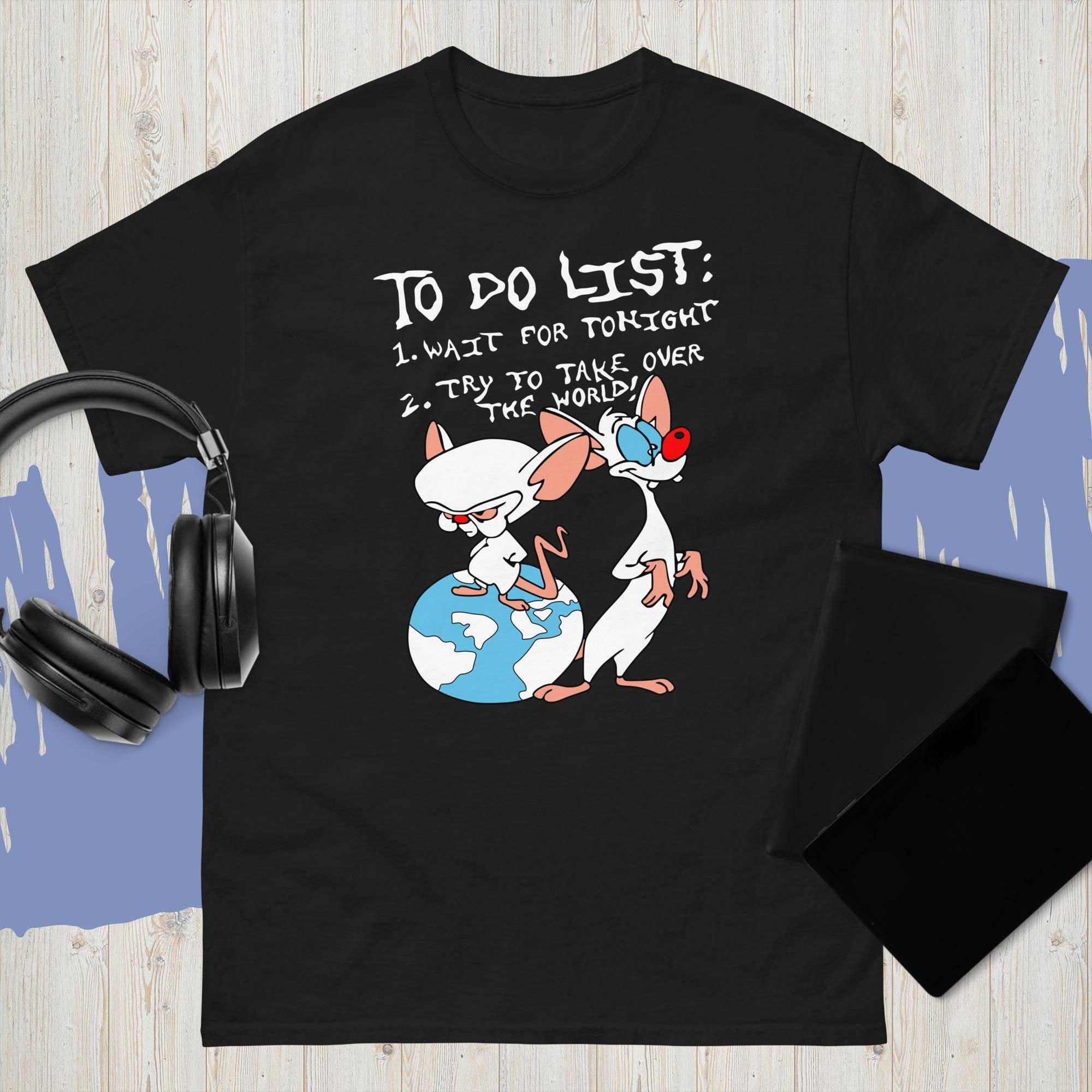 Pinky and the Brain Cartoon T-Shirt Men Women Black White Hoodie, Sweatshirt | PodTeesHub.com