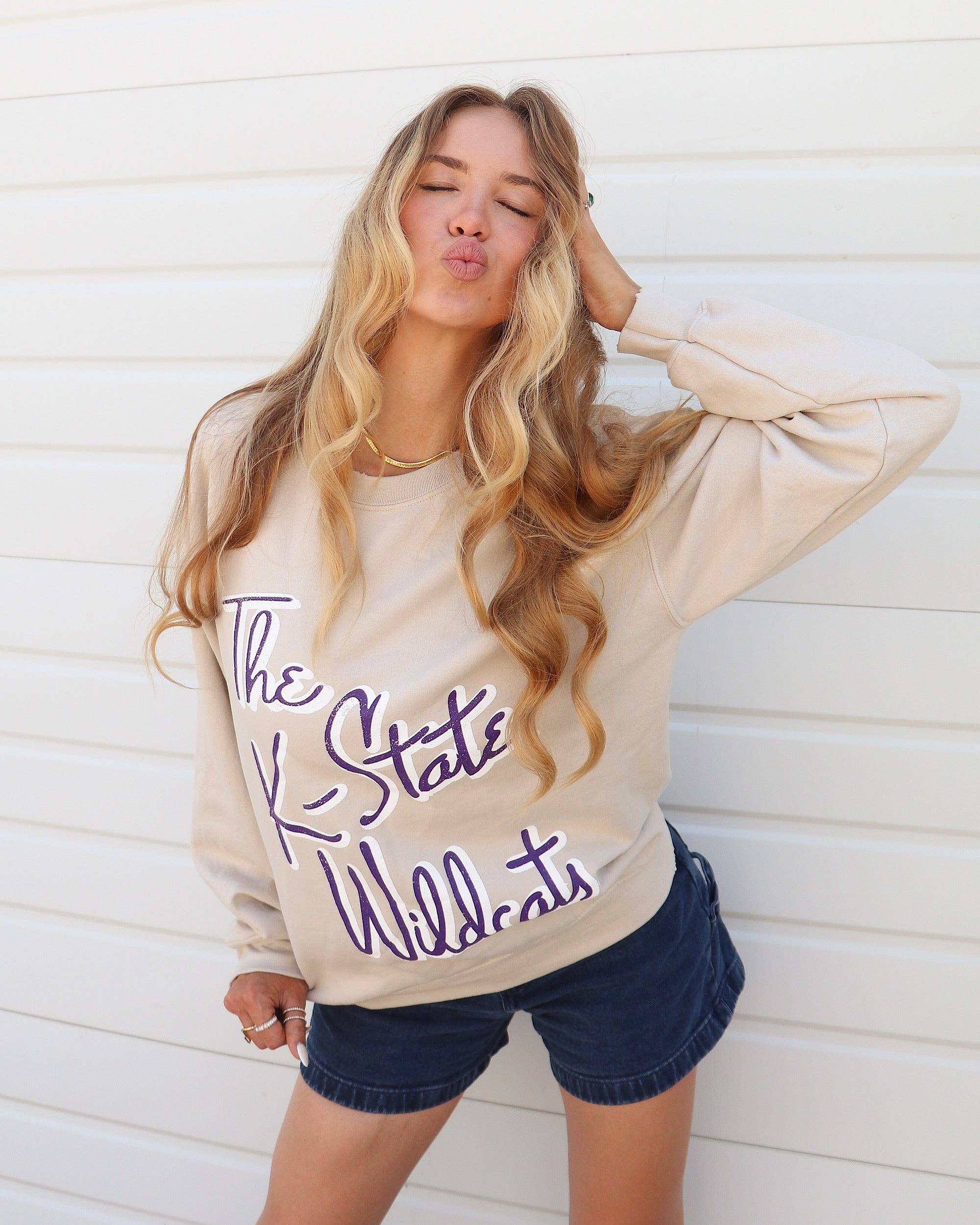 Kansas State Wildcats Beverly Sand Thrifted Sweatshirt T-Shirts, Hoodie | PodTeesHub.com