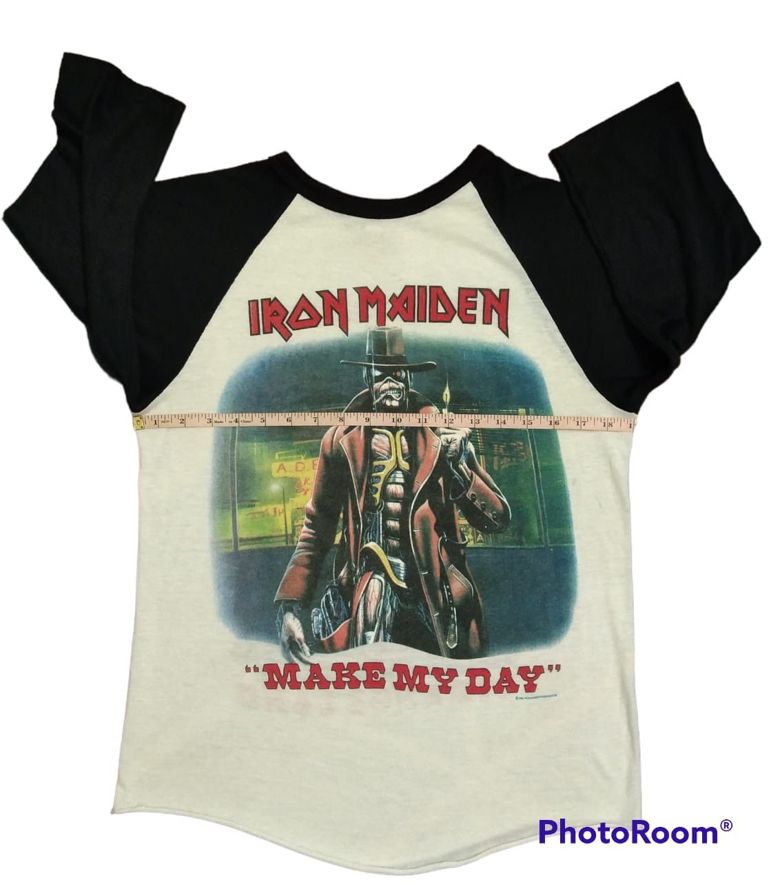 Iron Maiden X Vintage Vintage 80s Iron Maiden Raglan Shirt Hoodie, Sweatshirt | PodTeesHub.com