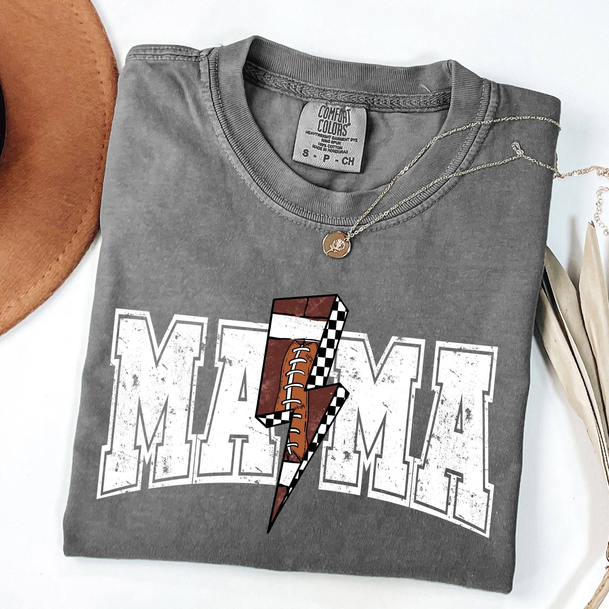 Mama, Lightening Bolt, Checkered, Football Game Day Tshirt Hoodie, Sweatshirt | PodTeesHub.com