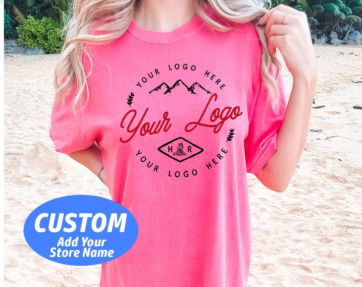 Custom Your Small Business Store Logo - Comfort Colors Tee Hoodie, Sweatshirt | PodTeesHub.com