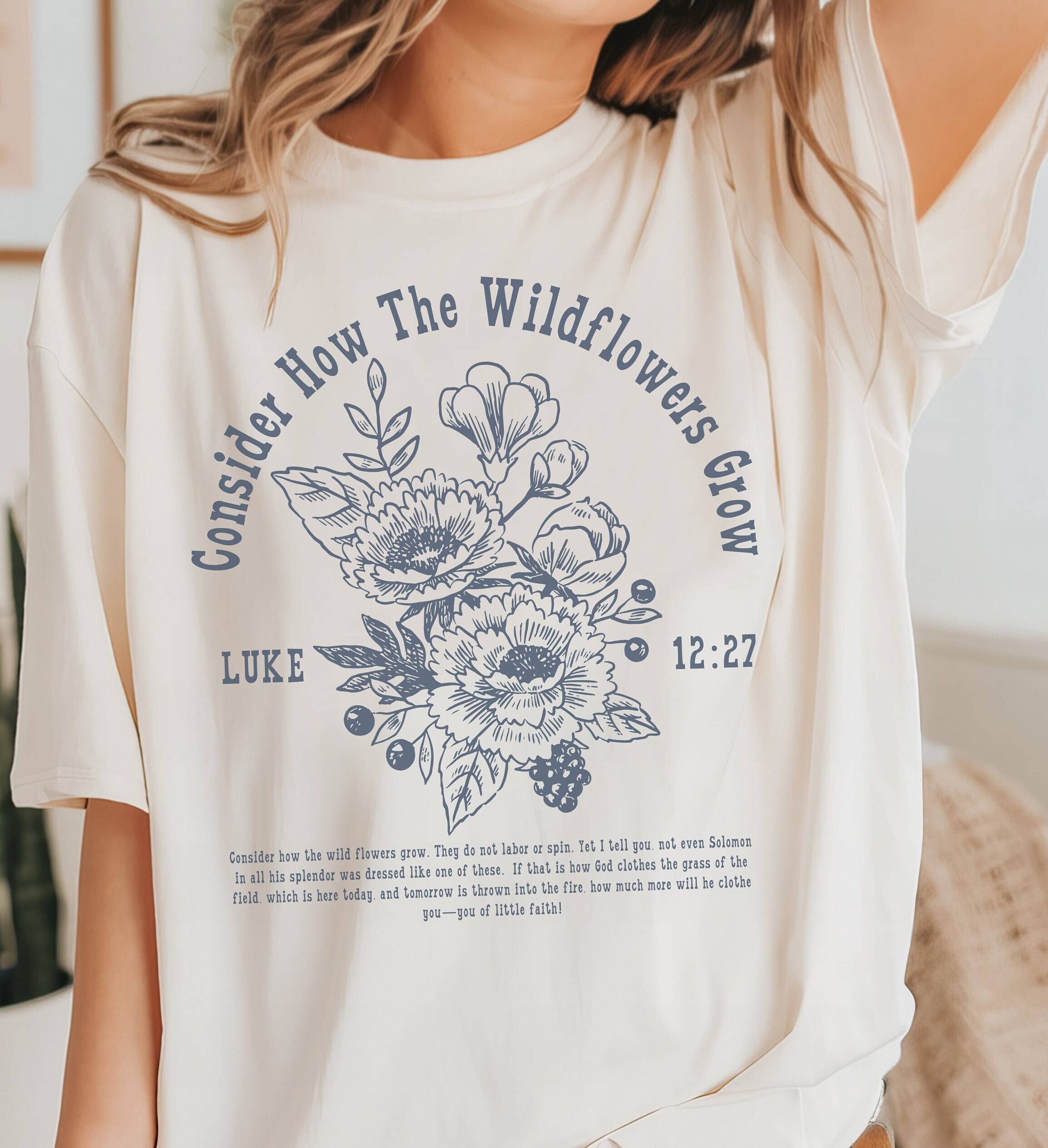 Vintage Wildflower Bible Verse T-Shirt Faith Apparel Hoodie, Sweatshirt | PodTeesHub.com
