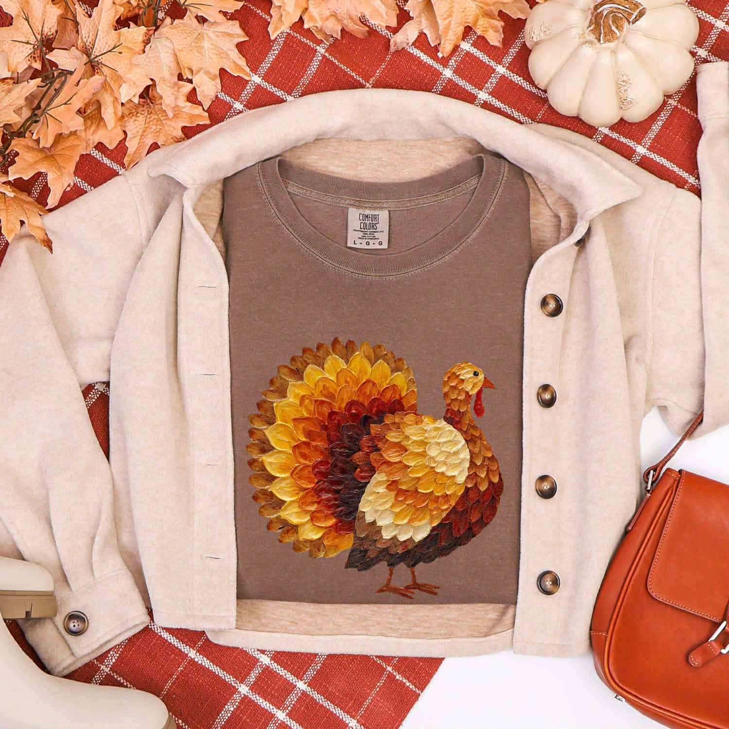 Faux Painted Turkey Tee Hoodie, Sweatshirt | PodTeesHub.com