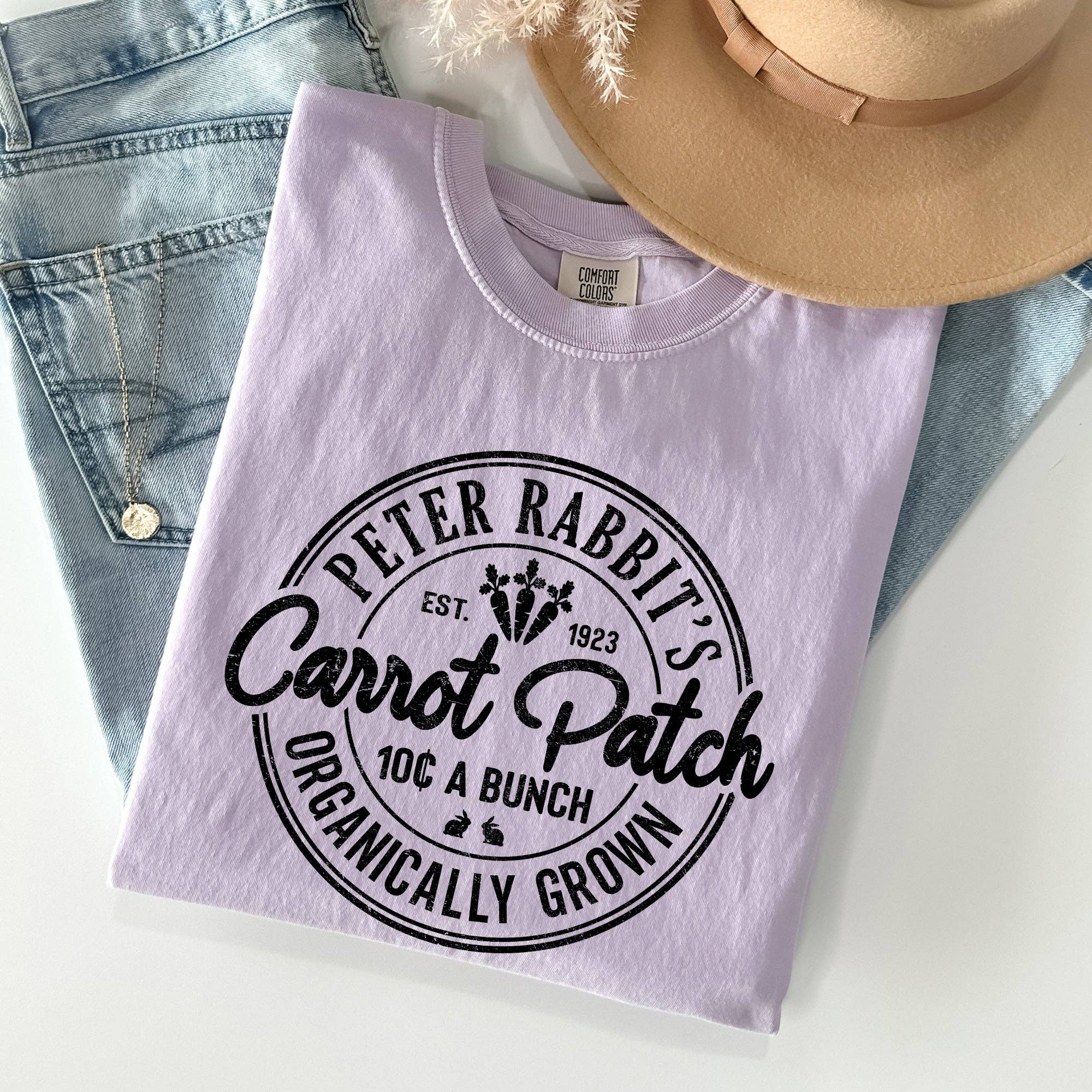 Peter Rabbit's Carrot Patch, Retro Farm Sign, Easter Tshirt Hoodie, Sweatshirt | PodTeesHub.com