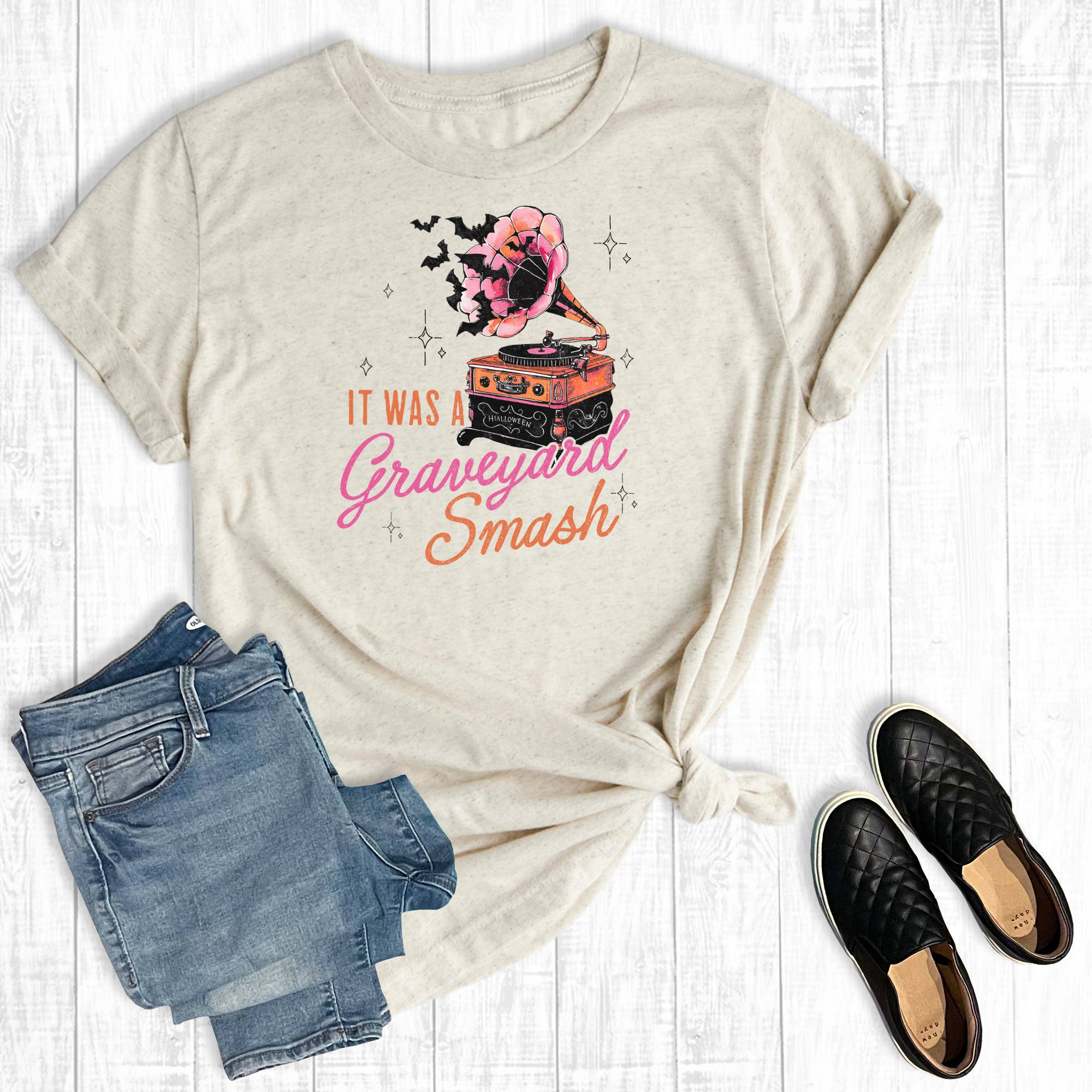 Retro Halloween It's A Graveyard Smash Graphic Tee Hoodie, Sweatshirt | PodTeesHub.com