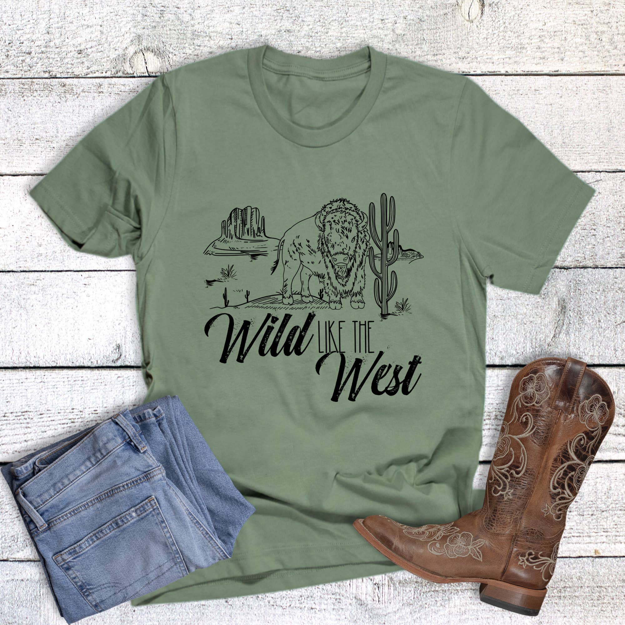 Western Wild Like the West Graphic Tee Hoodie, Sweatshirt | PodTeesHub.com