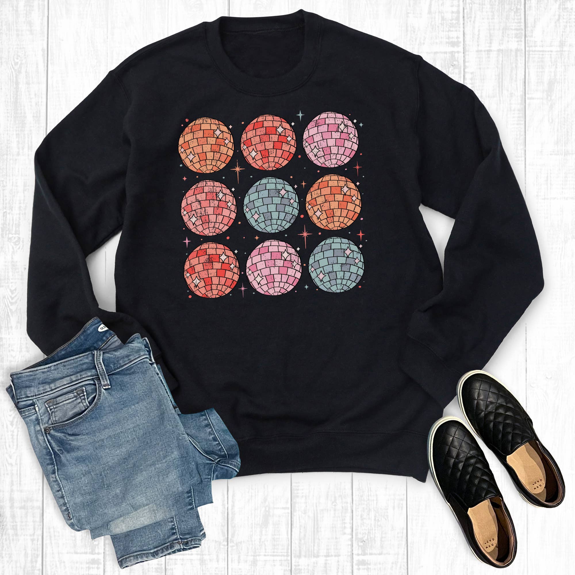 New Years 2024 Disco Balls Sweatshirt T-Shirts, Hoodie | PodTeesHub.com