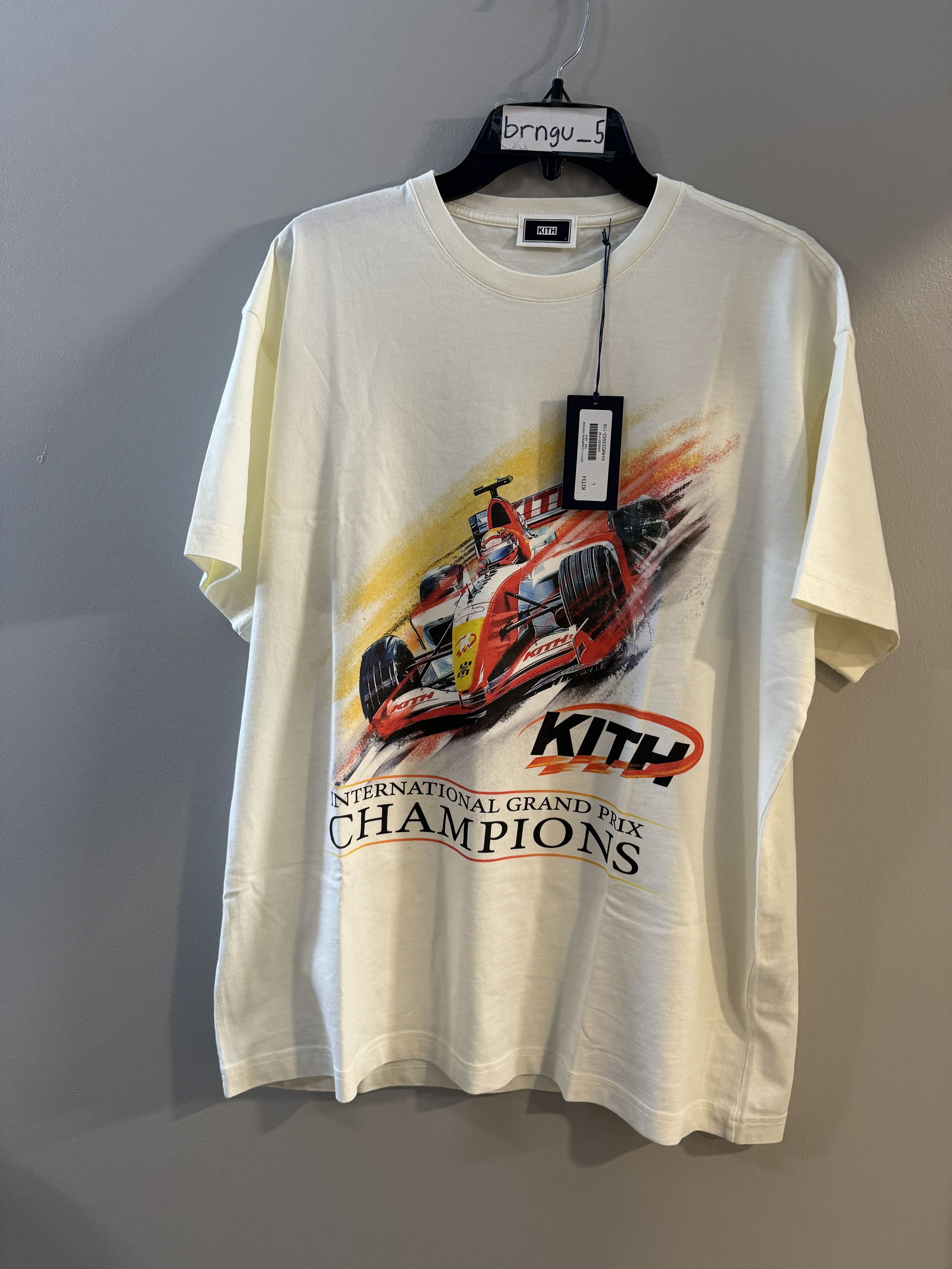 Kith F1 Champion Vintage Tee White Silk Men S Size Large New Hoodie, Sweatshirt | PodTeesHub.com