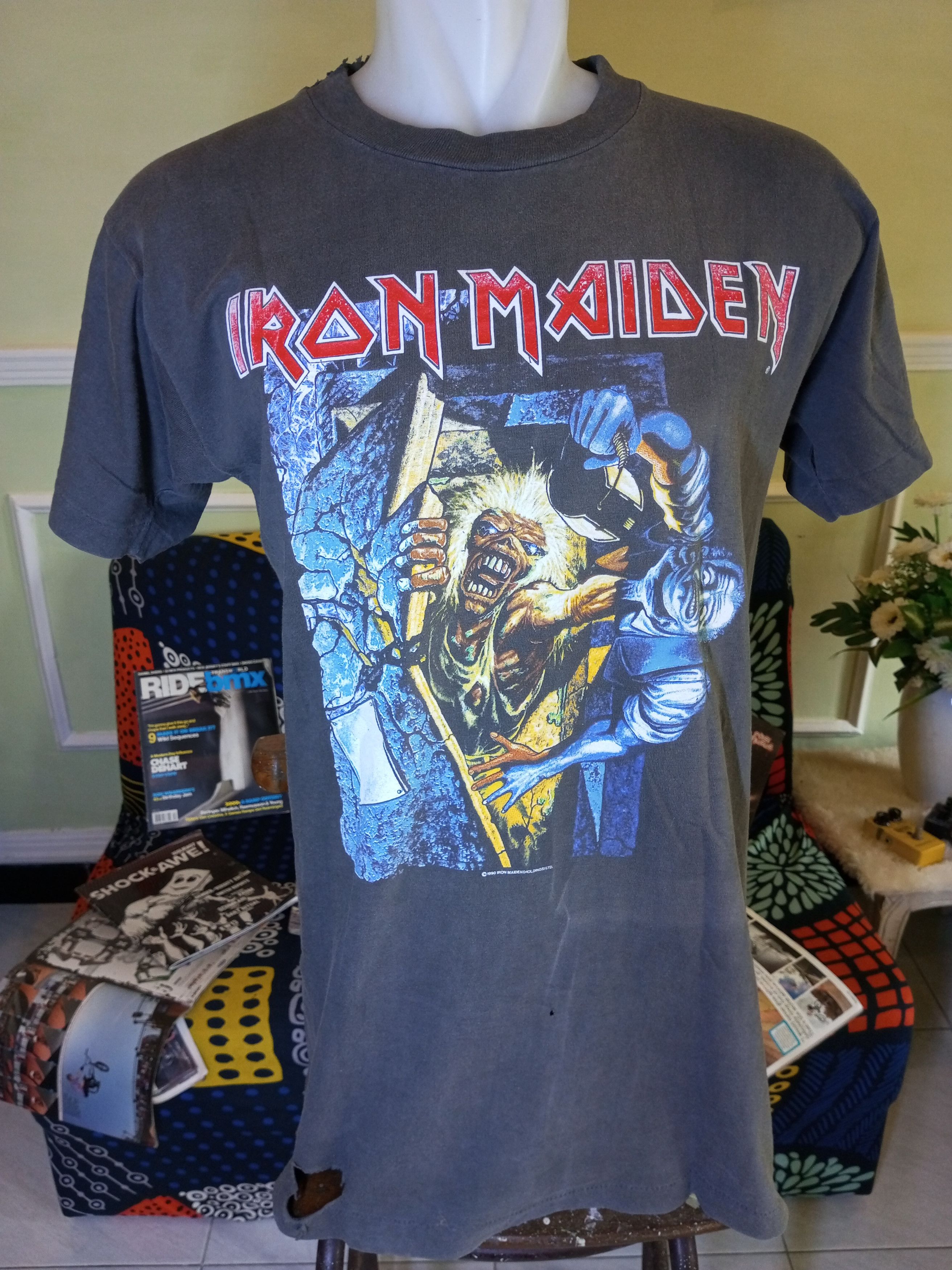 Band Tees Rare Distressed Vintage 90s Iron Maiden Sun Faded Tees Hoodie, Sweatshirt | PodTeesHub.com