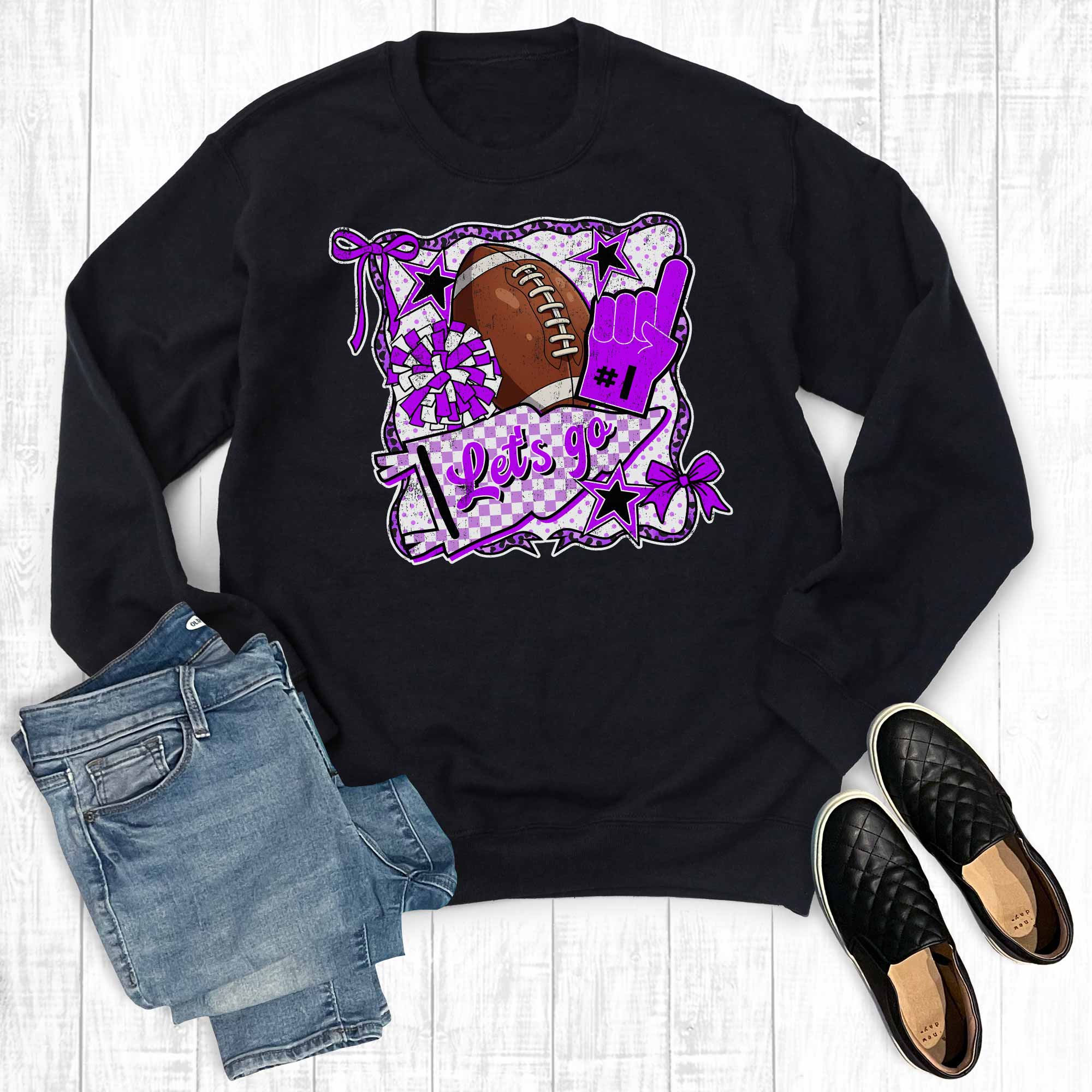 Custom Let's Go Football Collage Graphic Sweatshirt T-Shirts, Hoodie | PodTeesHub.com
