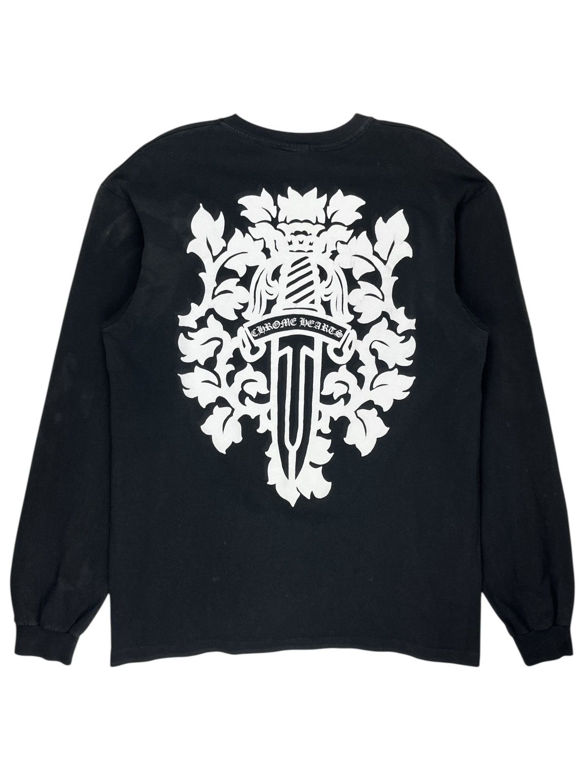 Hearts Chrome Hearts Vintage Floral Dagger Neck Longsleeve Tshirt Hoodie, Sweatshirt | PodTeesHub.com