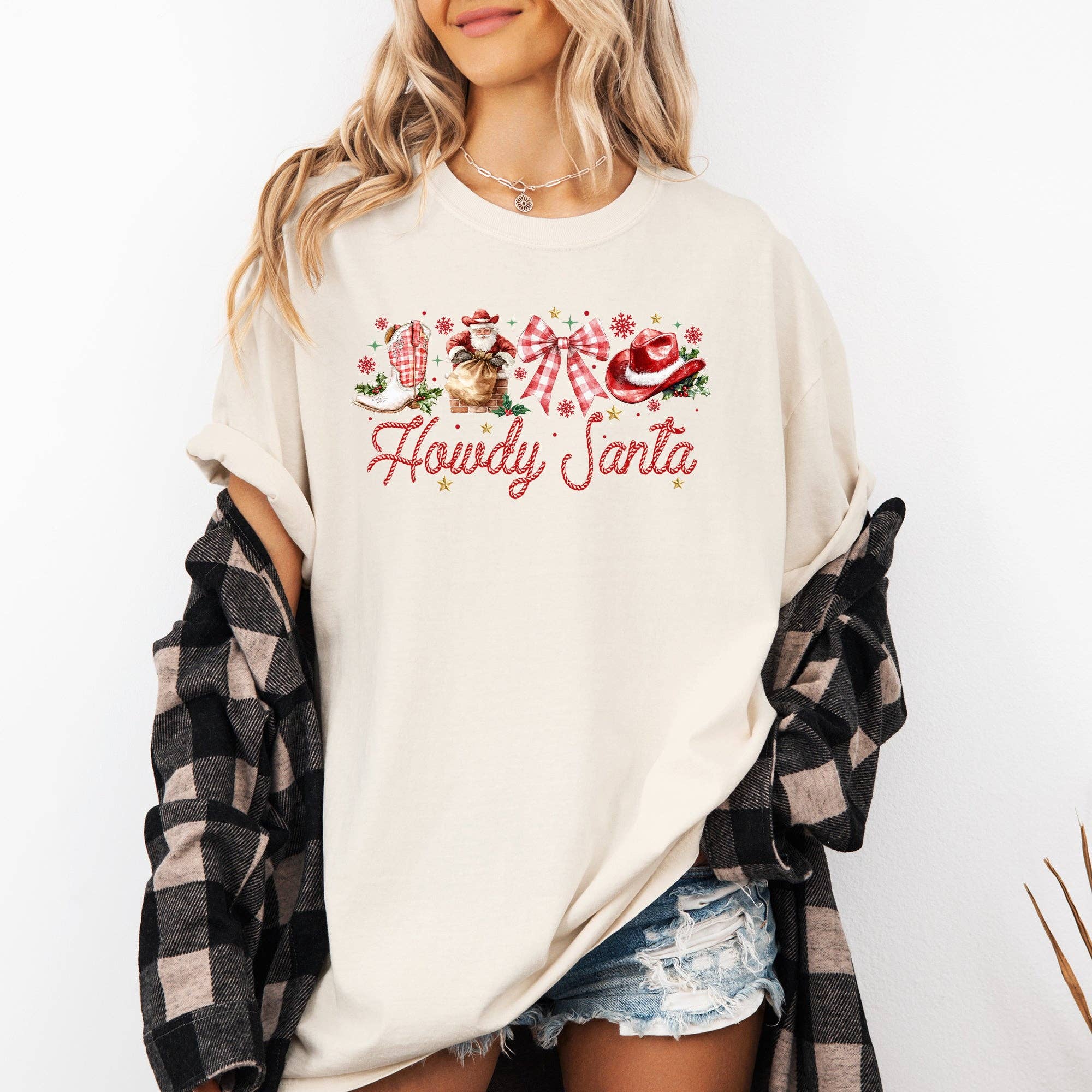 Howdy Santa, Retro Country, Western, Cowboy Christmas Tshirt Hoodie, Sweatshirt | PodTeesHub.com