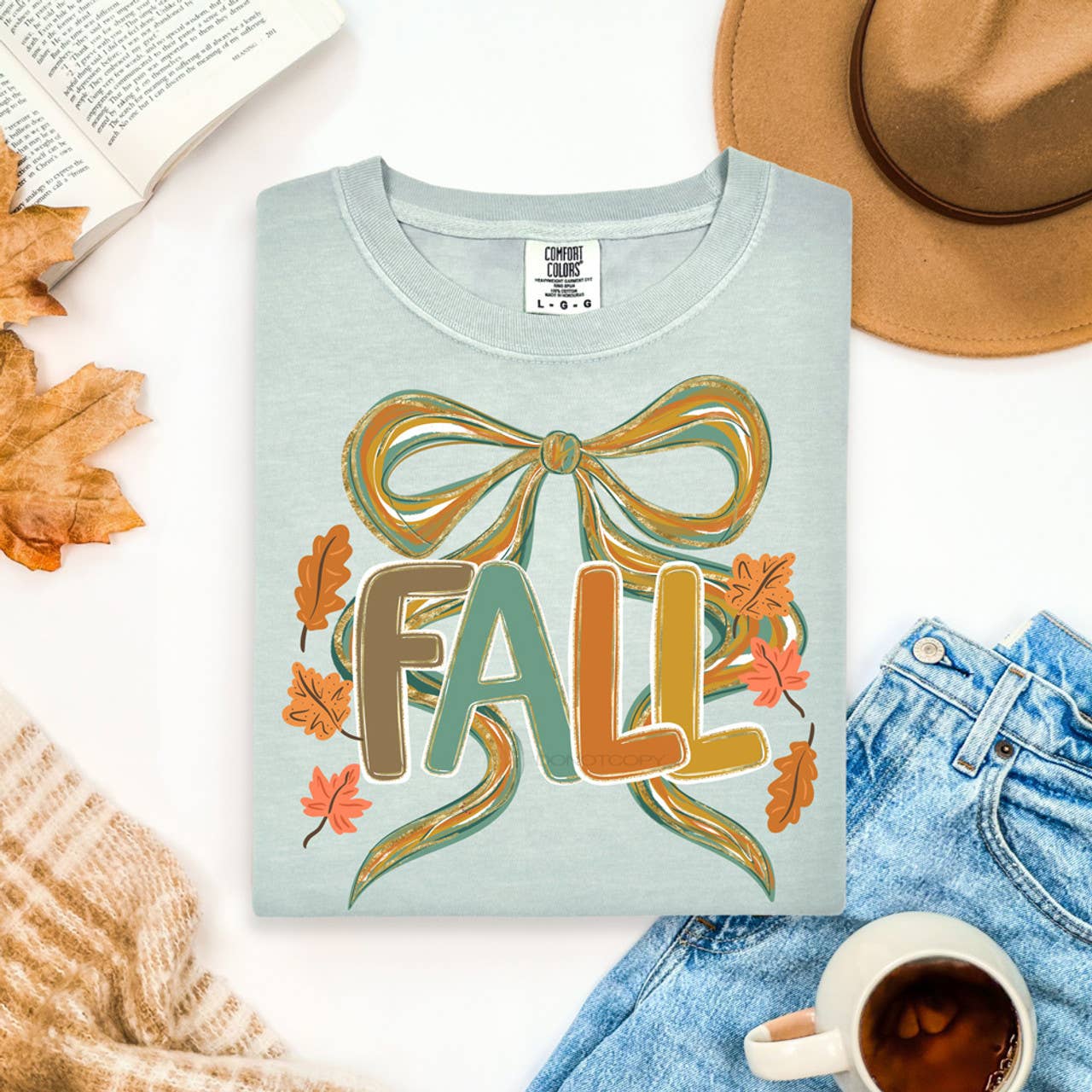 Fall Oversized Bow Tee Hoodie, Sweatshirt | PodTeesHub.com