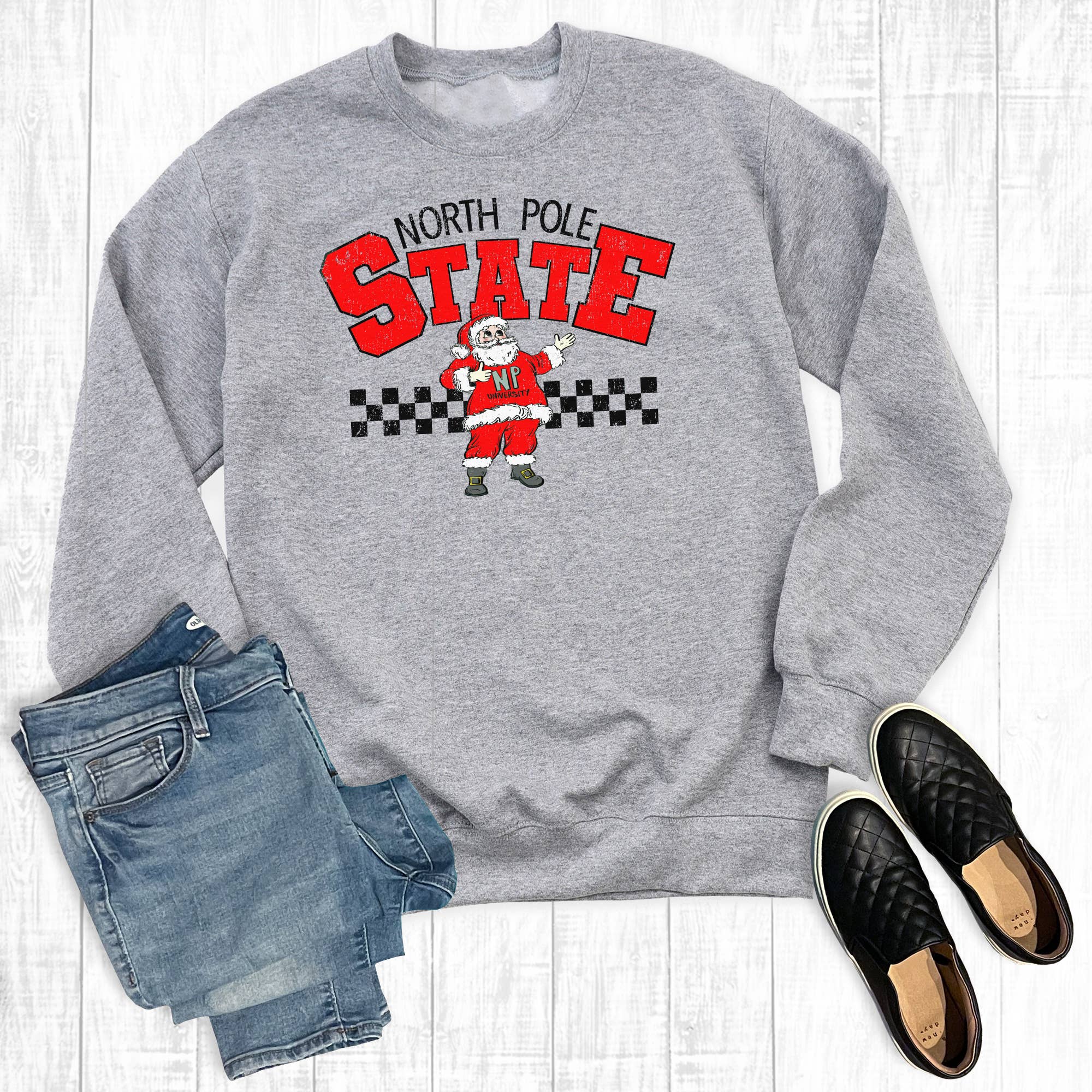 Christmas North Pole State University Sweatshirt T-Shirts, Hoodie | PodTeesHub.com
