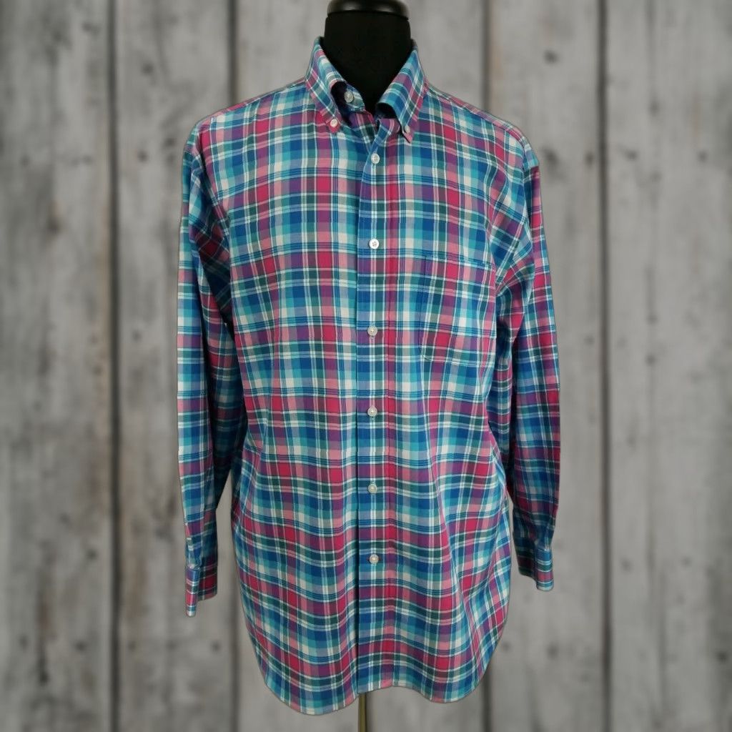 Daniel Cremieux Mens Xl Signature Collection Long Sleeve Shirt Business Casual Check Teal P Hoodie, Sweatshirt