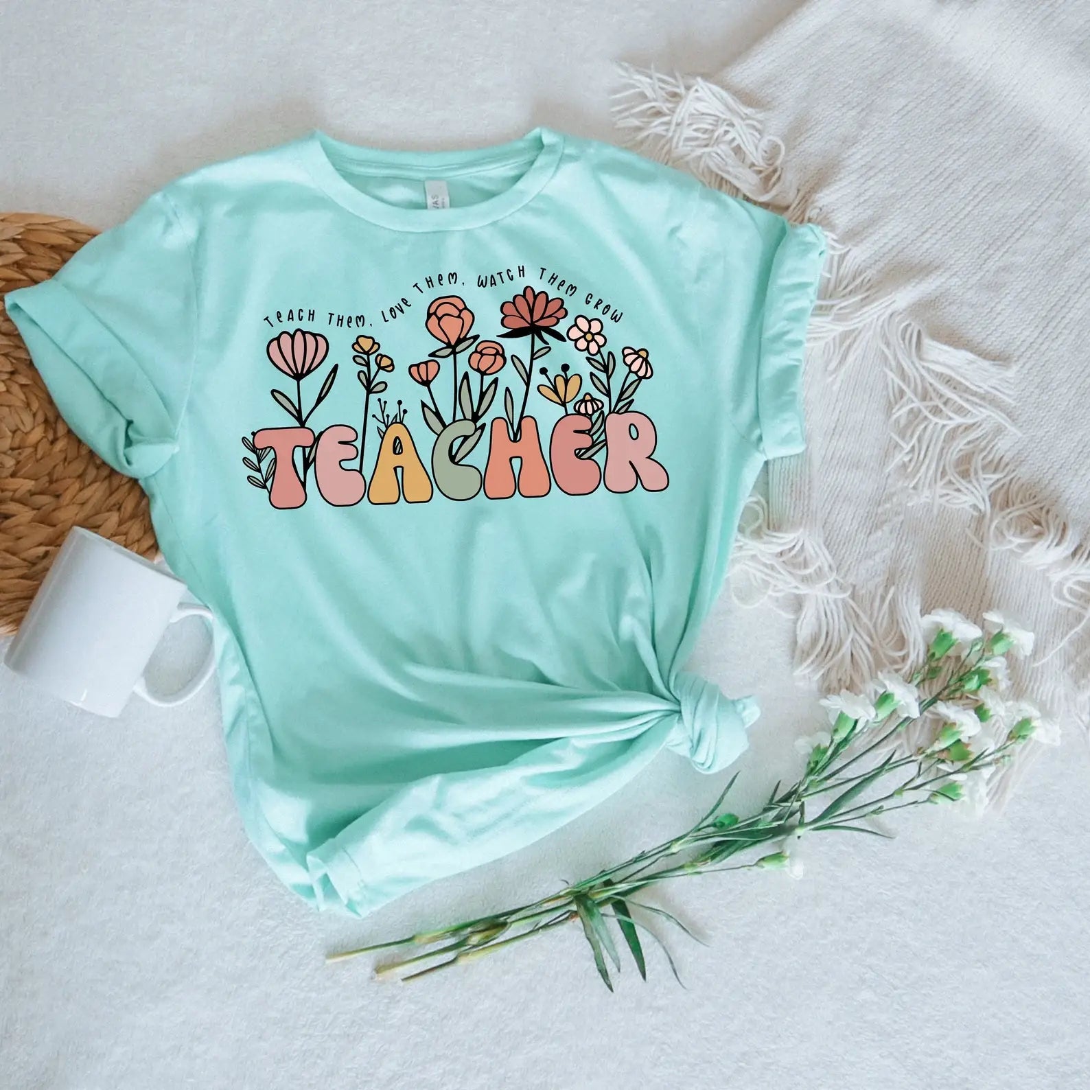 Wildflower Teacher T-Shirt Hoodie, Sweatshirt | PodTeesHub.com
