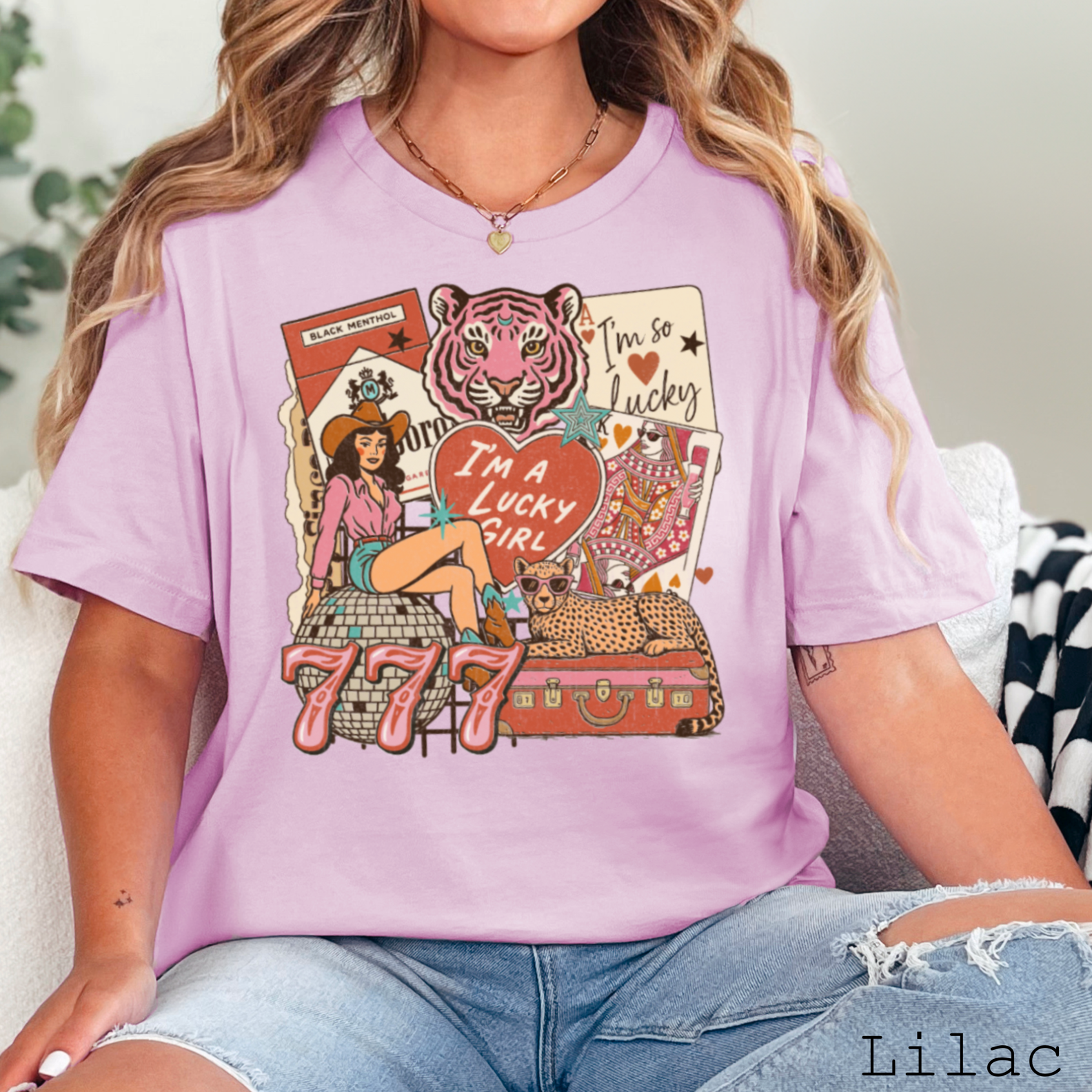 Lucky Girl Graphic Tee | Bella Canvas Hoodie, Sweatshirt | PodTeesHub.com